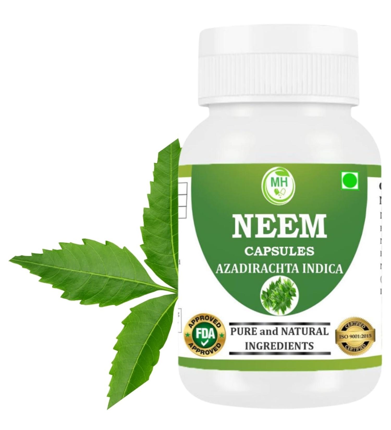 Morsan's Neem (Azadirachta Indica) Capsules Pack of 60 x 500 mg. Veg. Capsules (1) - Buy Online on GoSupps.com