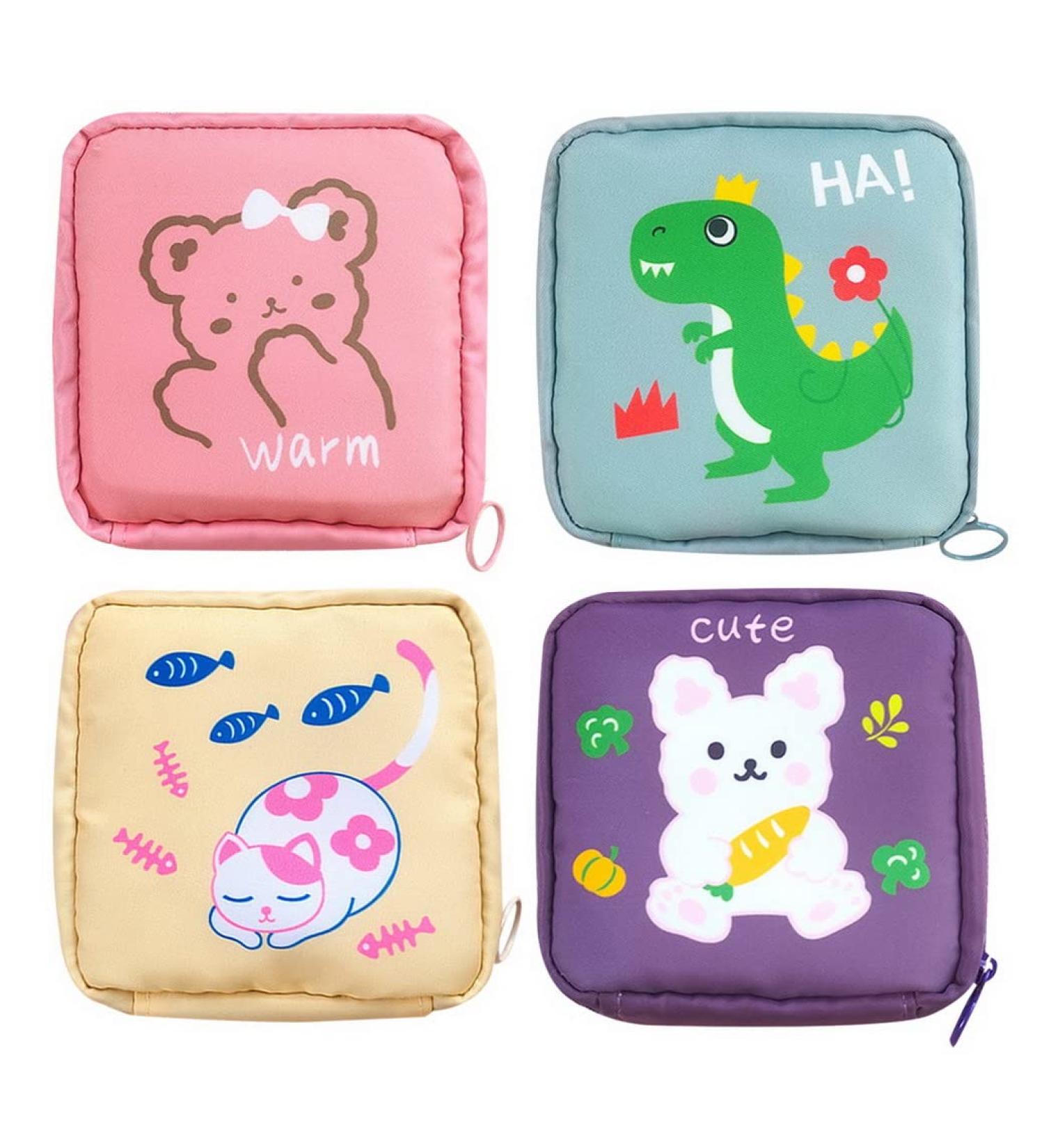 AOOPOO 4-Pack Women's Menstrual Cup Bags | Portable Storage Pockets for Pads & Feminine Products | Stylish Zipper Bags for Teens & Women - Buy Online on GoSupps.com