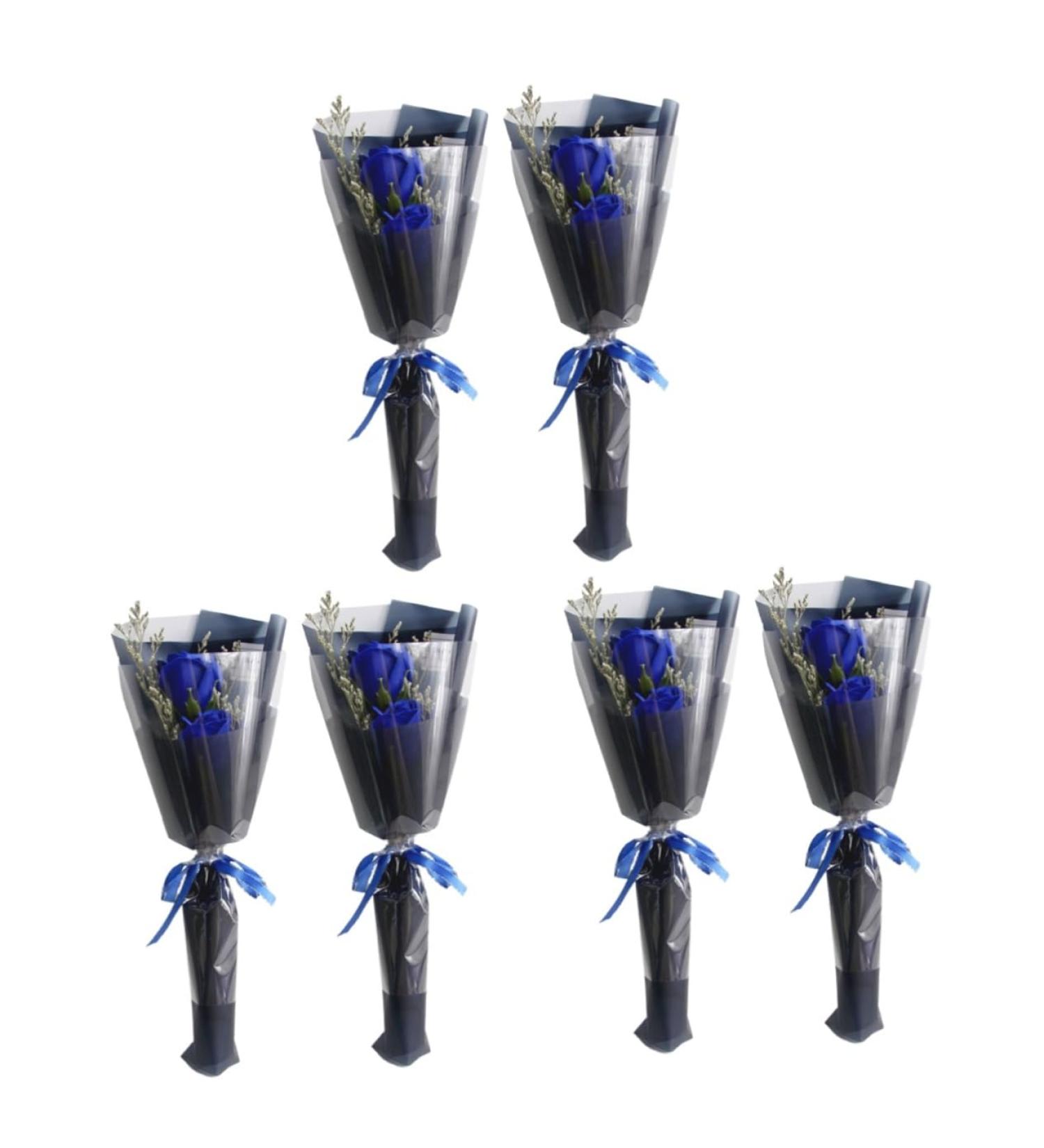 ABOOFAN 6 Pcs Flower Soap Bouquet Artificial Rose Flower Scented Rose Bouquet Rose Flower Soap Graduation Flower Bouquet Everlasting Flower Rose Flower Gift Carnation Decorate Delicate Bluex3pcs 34x12x6cmx3pcs - Buy Online on GoSupps.com