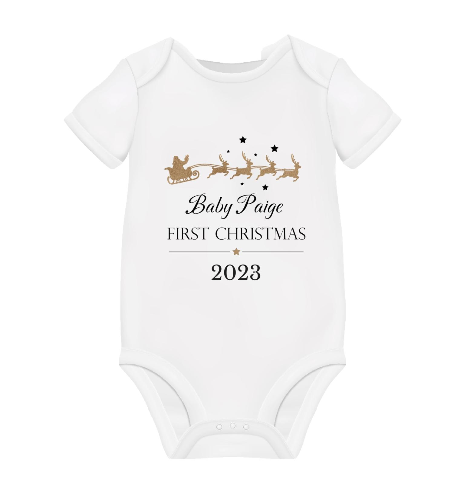 Personalized Baby's First Christmas Outfit - 12-18 Months | Cute Newborn Vest for Boys and Girls - Buy Online on GoSupps.com