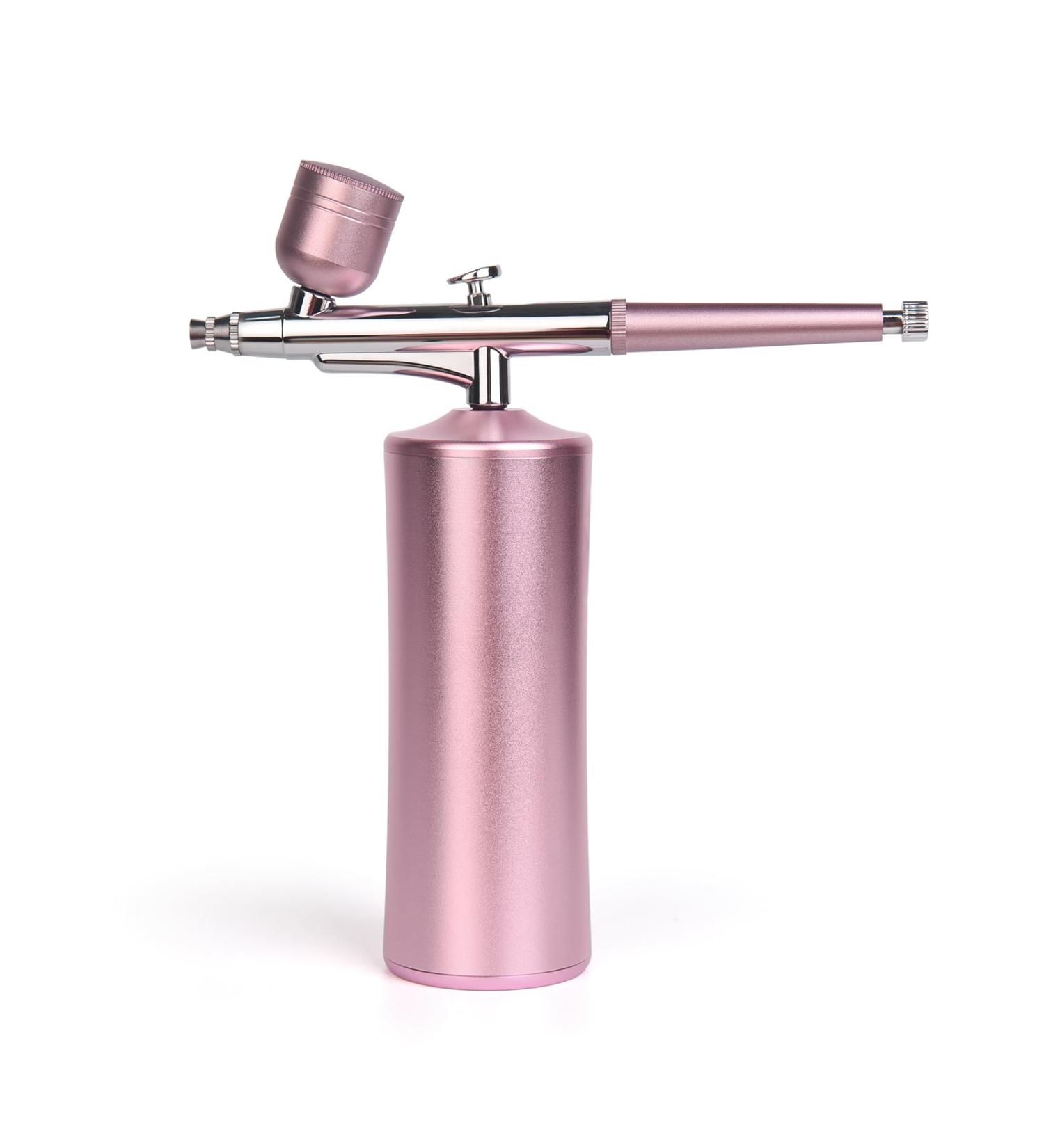 Airbrush Kit with Rechargeable Compressor - Cordless 0.3mm Nozzle | Portable Handheld Airbrush for Nail Art Makeup Painting & Cake Decorating - Pink - Buy Online on GoSupps.com
