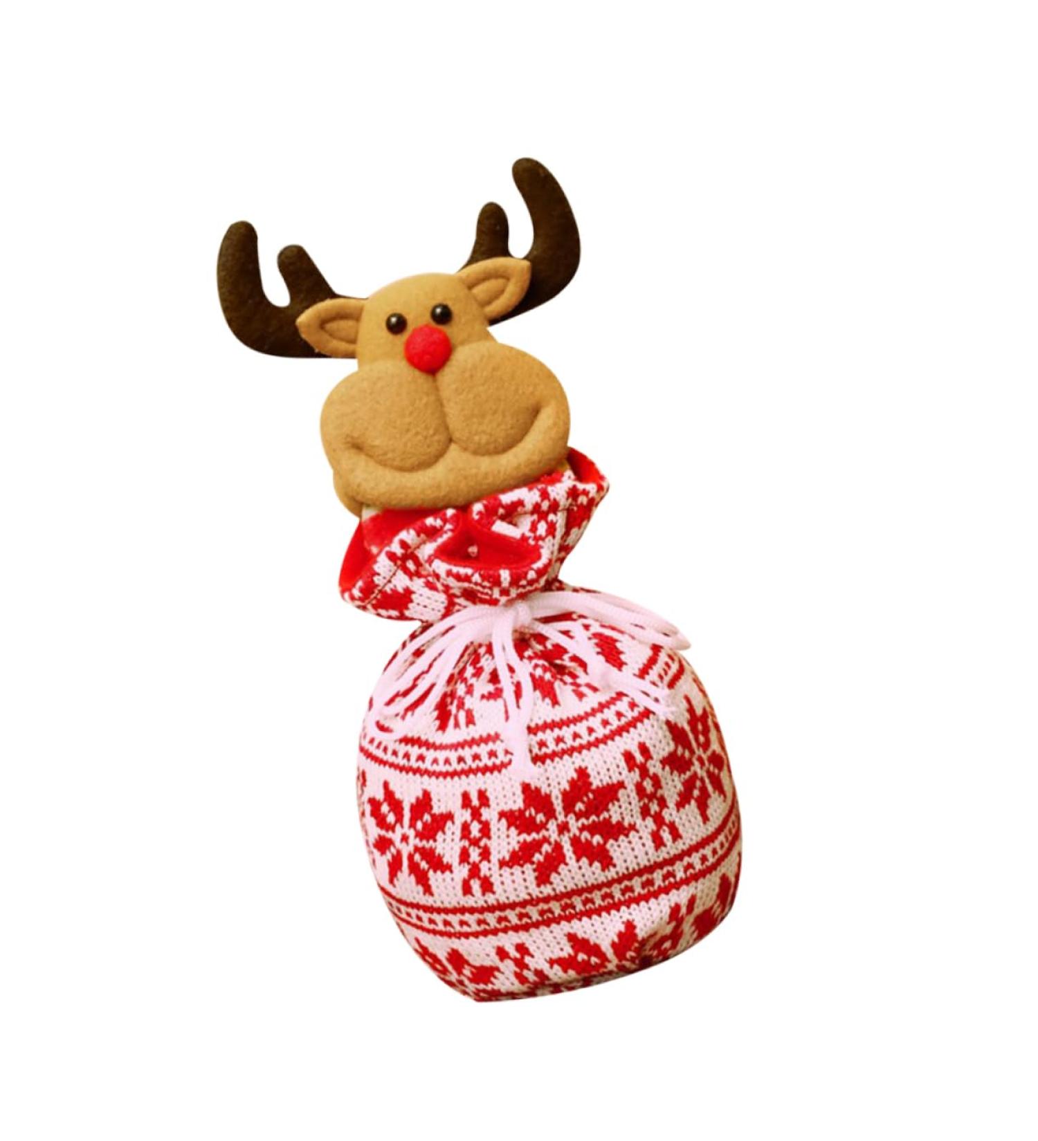 Healvian 1pc Decoration Christmas Cookie Party Table Adorable Xmas Pouches Knitted Ornament Holiday Candy - Buy Online on GoSupps.com