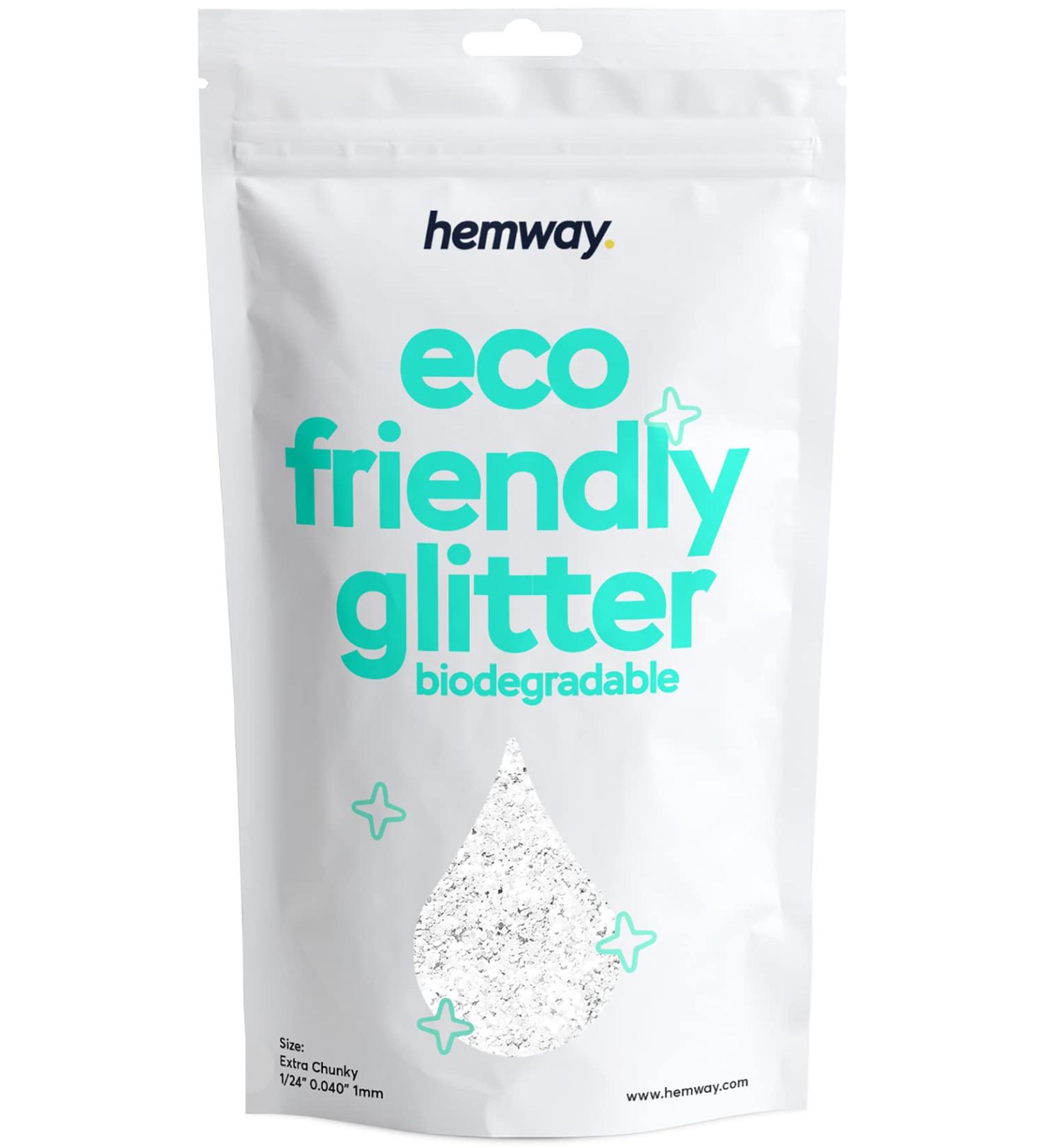 Eco-Friendly Biodegradable Glitter 100g | Vegan Cosmetic Safe Sparkle for Face Eyes Body Hair Nails & Crafts - Hemway White - Buy Online on GoSupps.com