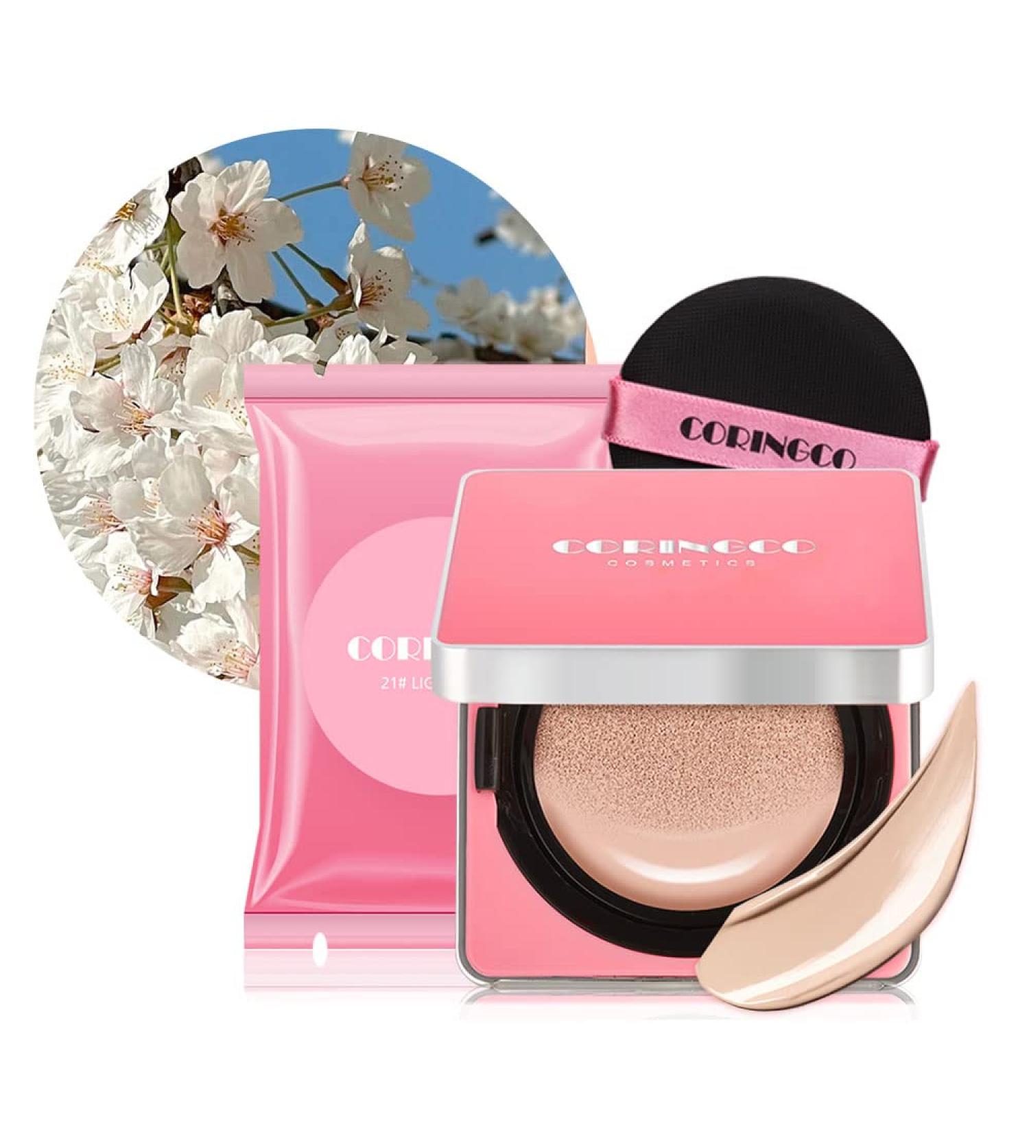 Coringco K Beauty Air BB Cushion SPF50+ PA+++ Cherry Blossom Water Moisture - 0.5floz (23) + Refill - Buy Online on GoSupps.com