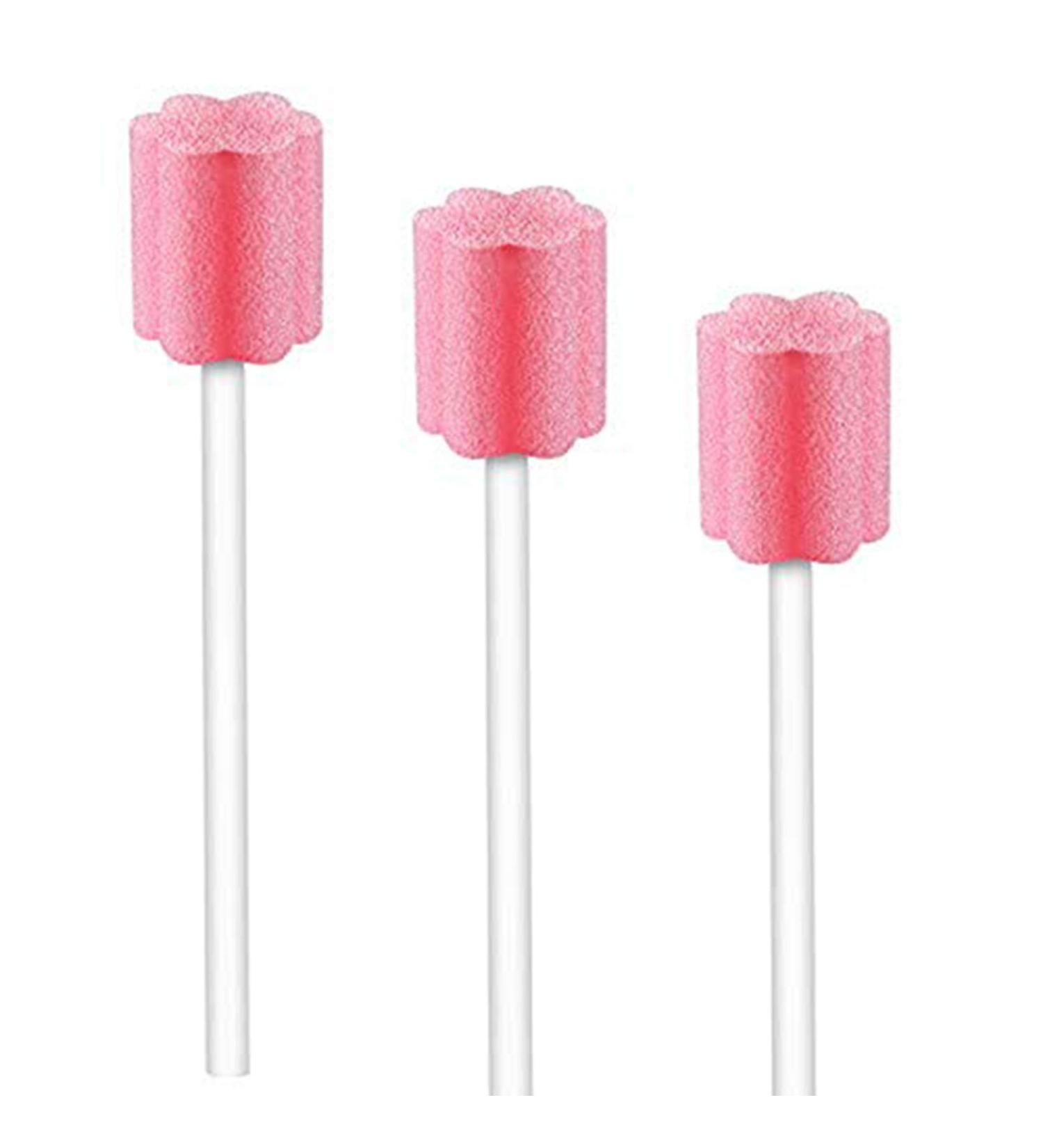 50 Pack Sterile Disposable Oral Swabs for Mouth & Gum Cleaning - Unflavored Dental Sponge - Pink - Buy Online on GoSupps.com