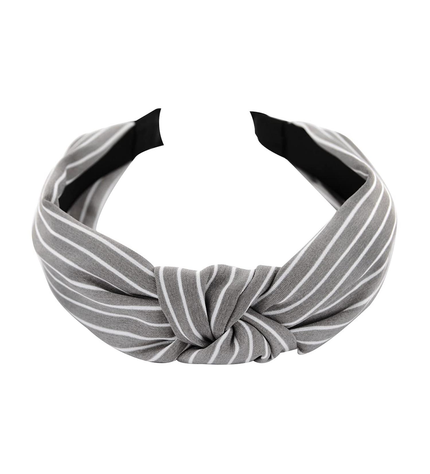 Axy HR34s Vintage Look Headband - Stylish Gray White Stripes Hair Band for Women | International Shipping Available - Buy Online on GoSupps.com