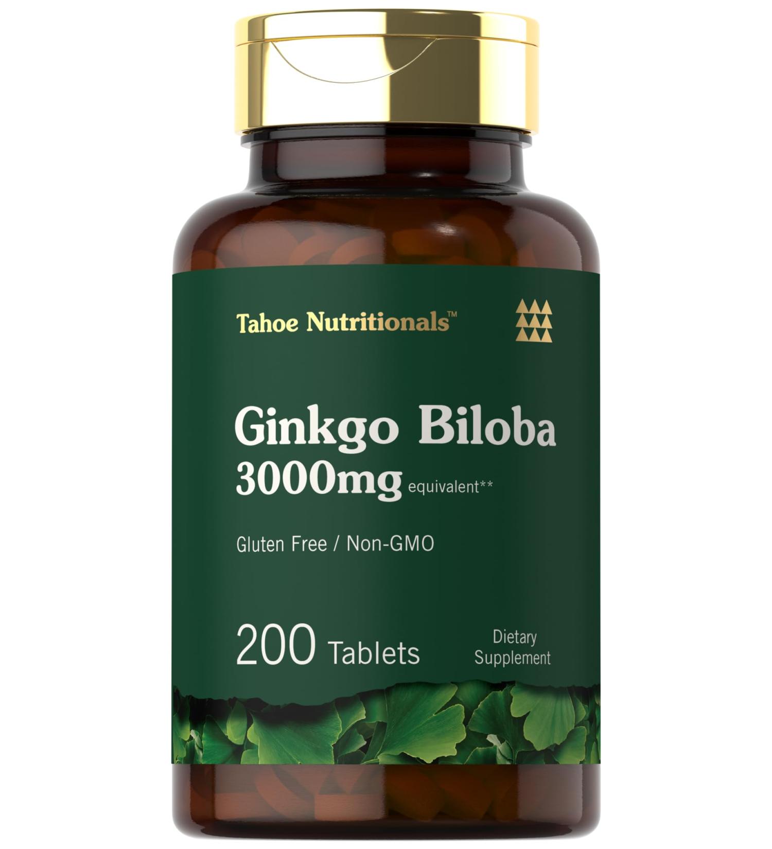 Carlyle Ginkgo Biloba | 200 Vegetarian Tablets | Extra Strength | Non-GMO Gluten Freen Formula | by Tahoe Nutritionals 200 Count (Pack of 1) - Buy Online on GoSupps.com