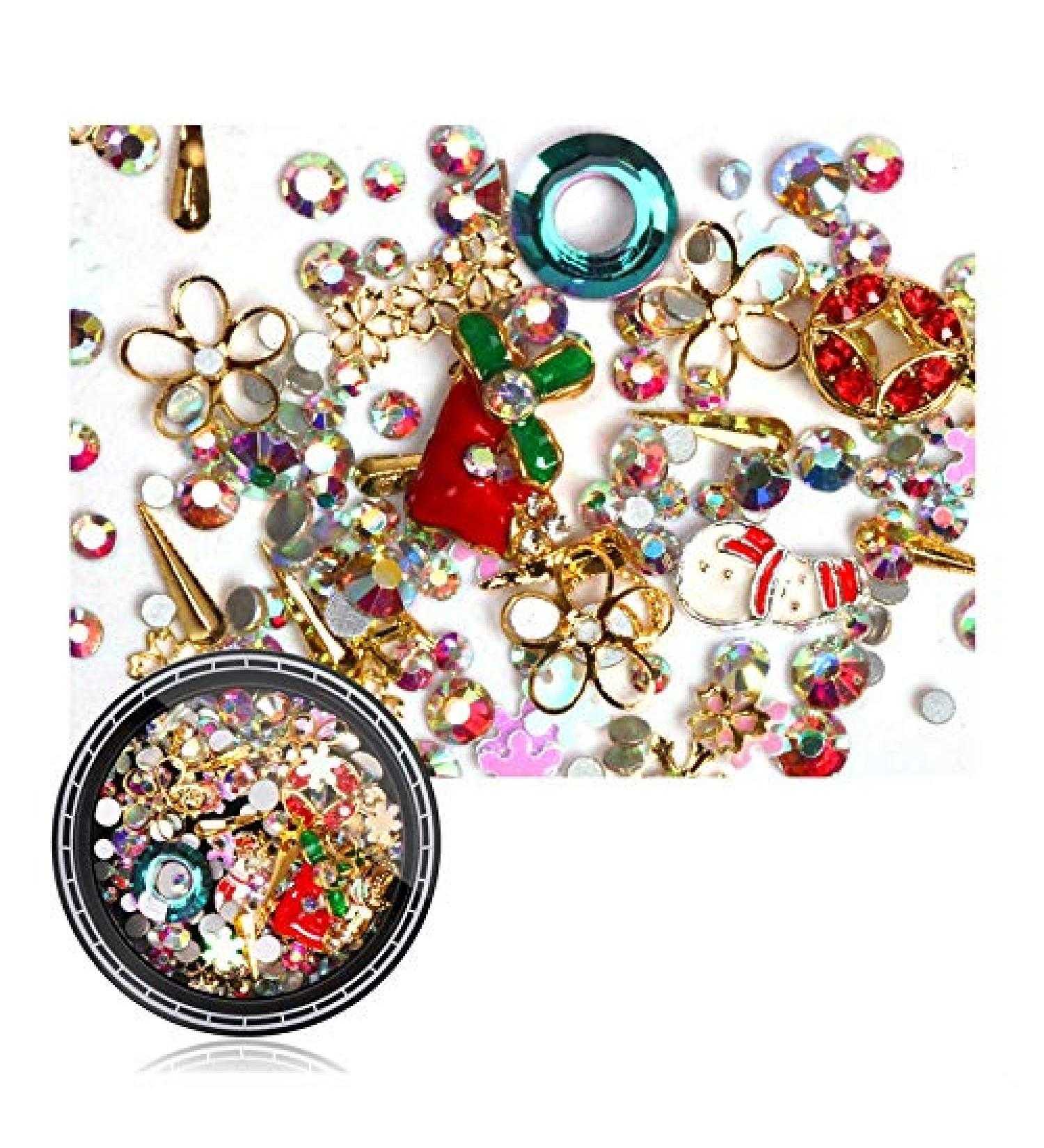 Dwqnvf Nail Colorful Nail Christmas Rhinestone Series 3D Manicure Nail Art Decor DIY Rivet Studs Pearl Jewelry SD-01 - Buy Online on GoSupps.com