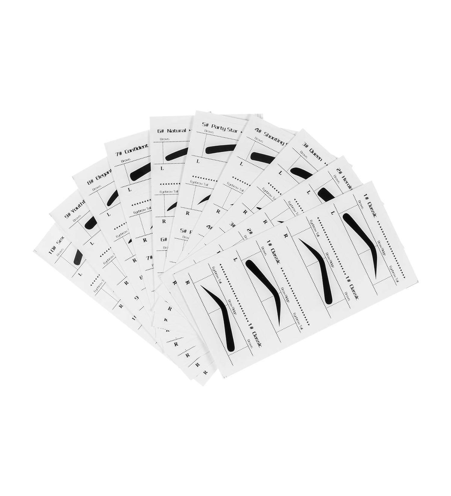 Frcolor 10pcs Eyebrow Stencils - Adhesive Brow Shaping Stickers for DIY Grooming | Makeup Beauty Tools - Buy Online on GoSupps.com