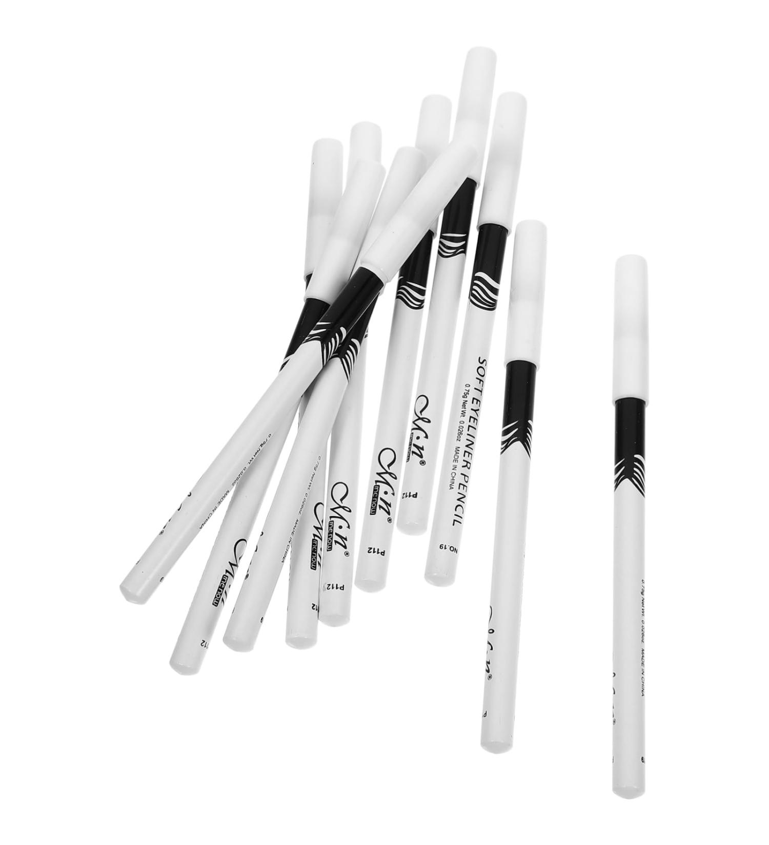 WOONEKY 20 Pcs Lying Silkworm Eyeliner Professional Eyeliner Pencils Makeup Eyeshadow Gel Wooden Pole White - Buy Online on GoSupps.com