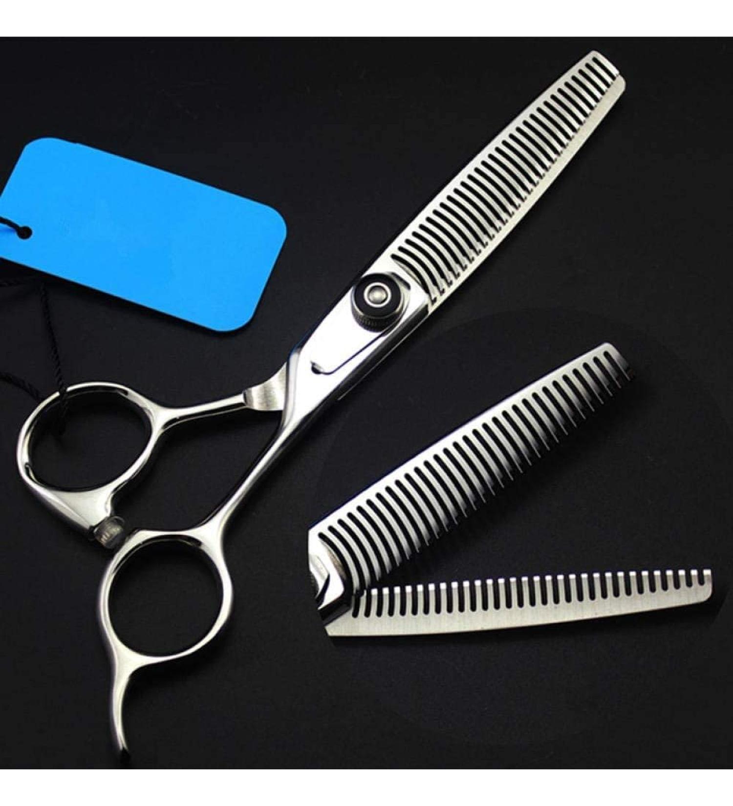 Professional 440c 6 Double-Sided Teeth Hair Scissors Curved Salon Barber Thinning Shears Hairdressing Scissors - Buy Online on GoSupps.com