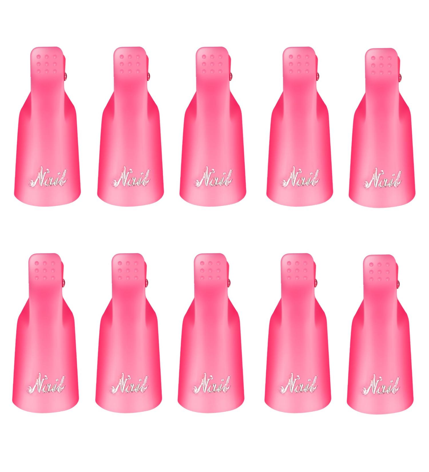 Willight 10-Piece Nail Polish Remover Clips - UV Manicure & Acrylic Nail Art Soaking Tools - Rose Red & Pink - Buy Online on GoSupps.com