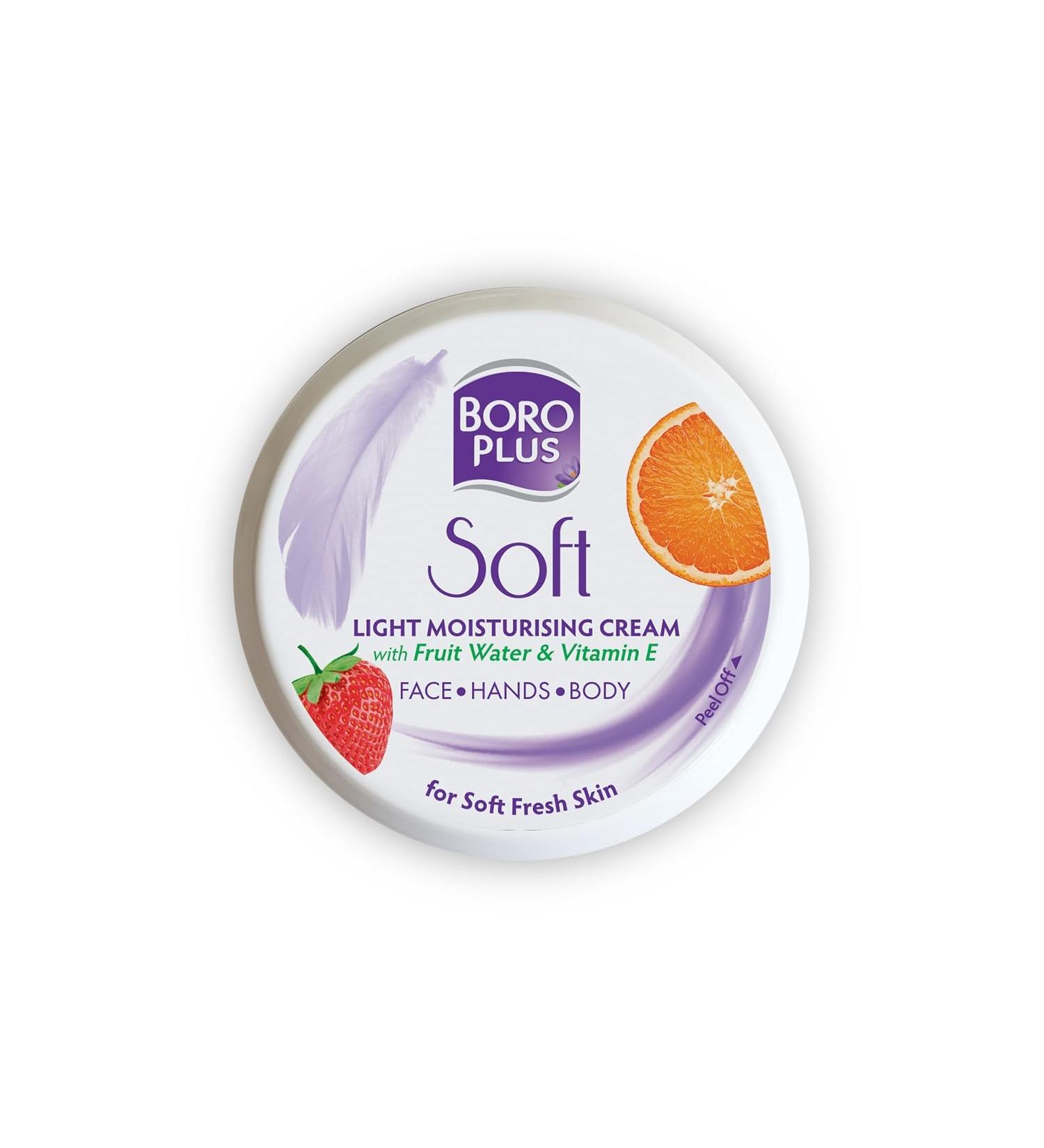 BOROPLUS Light Moisturizing Cream with Vitamin E | Lightweight Moisturizer for Face Hands & Body | Soothes Nourishes & Softens Dry Skin | Gives 24-Hour Moisturization | 3.38 Fl Oz (100ml) - Buy Online on GoSupps.com