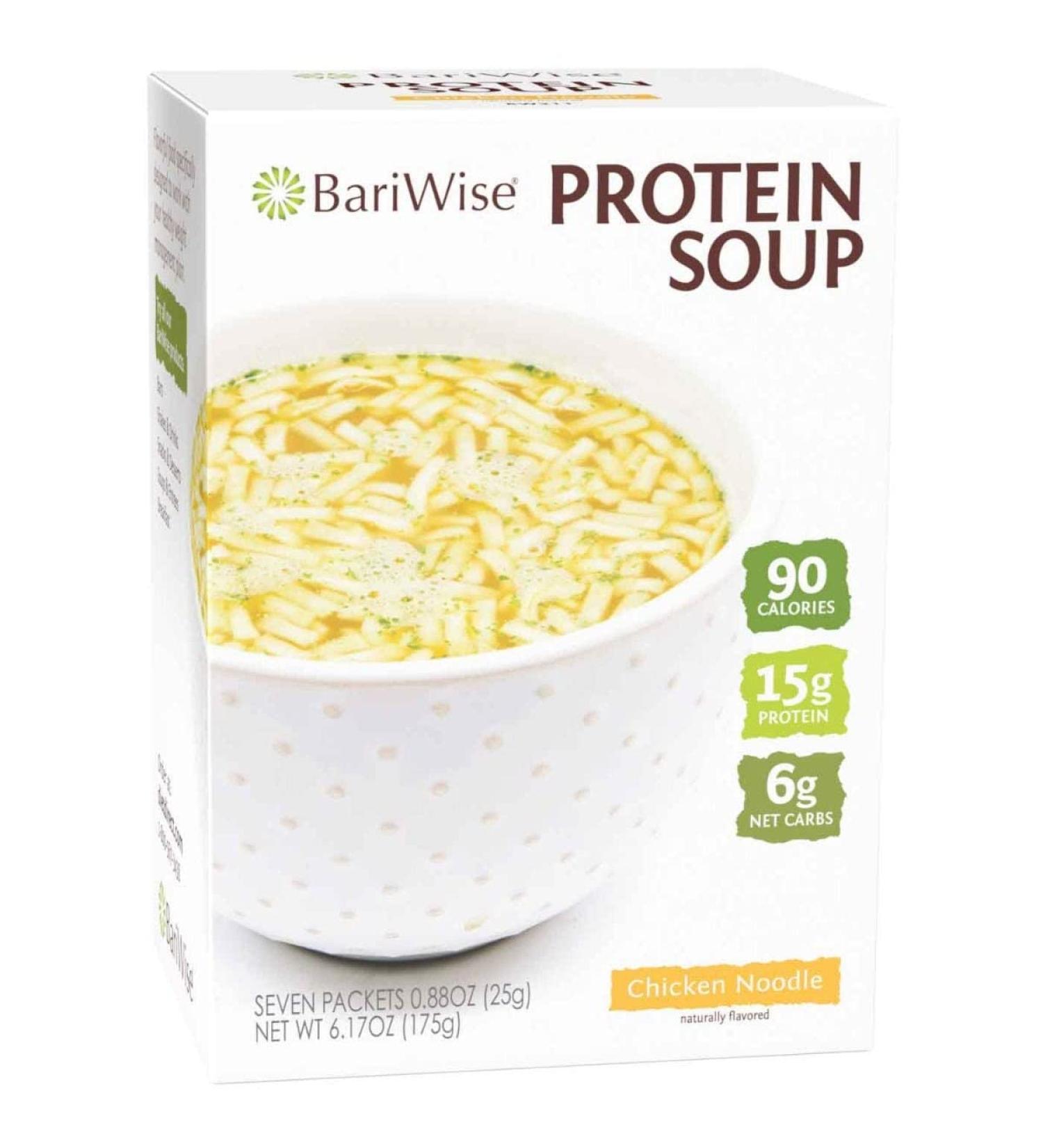 BariWise Chicken with Pasta Protein Soup Mix - 90 Calories, 15g Protein, 6g Net Carbs (7ct) - Buy Online on GoSupps.com