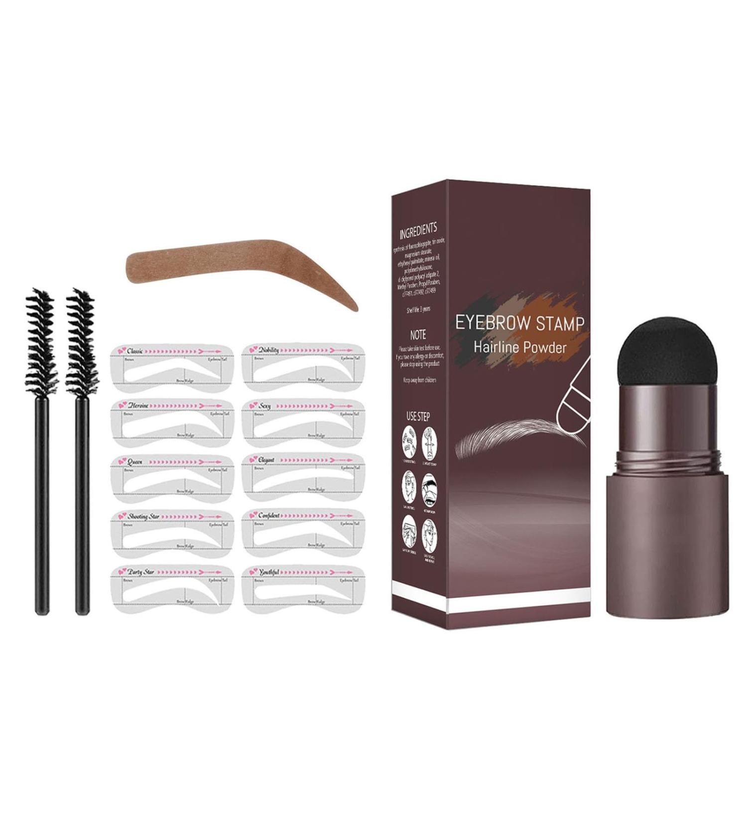 Eyebrow Stamp Eyebrow Stamp Stencil Kit Long Lasting Eye Brow Powder Eyebrow Stencils Brow Stencil Kit for Beginners 30 g (Pack of 1) B-Medium Brown - Buy Online on GoSupps.com
