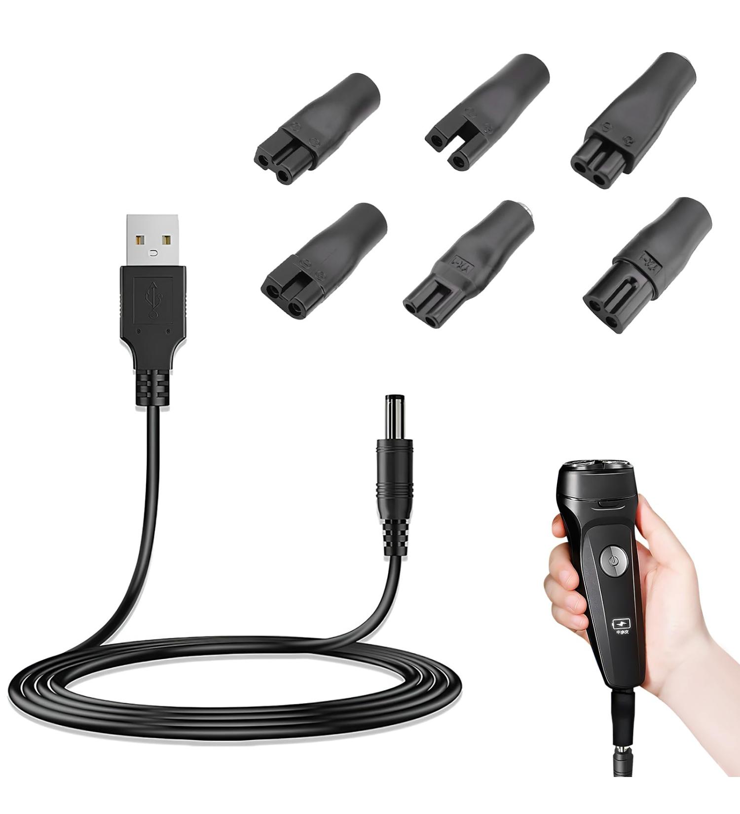 Chargeur Universel de Rasoir 5V Chargeur Tondeuse avec 6 Connecteurs Adaptateurs C ble USB vers DC Compatible avec Toutes les Grandes Marques de Rasoirs Tondeuses et Aspirateurs de Piscine - Buy Online on GoSupps.com