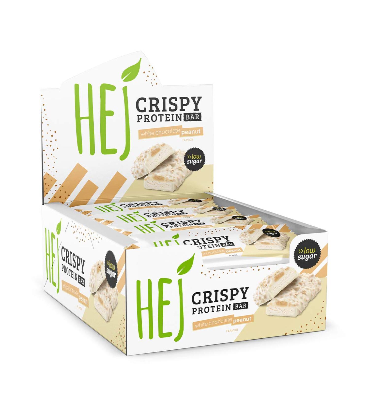 HEJ Natural HEJ Crispy Bar (12x45g) White Chocolate with Peanuts - Buy Online on GoSupps.com