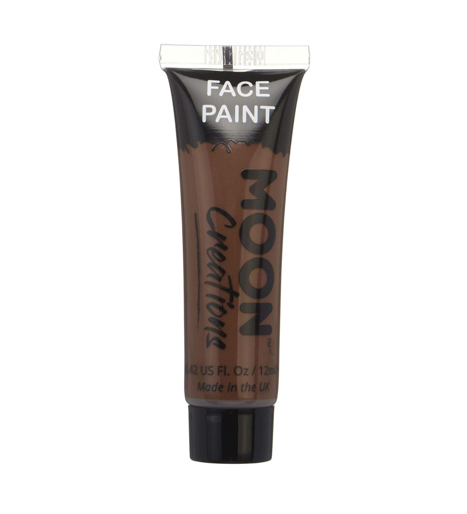 Moon Creations Brown Face & Body Paint Tubes - 12ml | Ready to Use, No Flake, Cruelty Free | Made in UK | Ideal for Kids, Adults, Fancy Dress, Festivals, Halloween - Buy Online on GoSupps.com