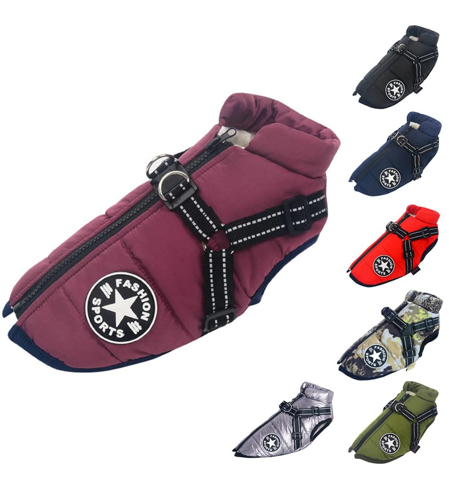 Buy Waterproof Dog Vest & Coat - Warm Soft Winter Harness - 9 Colors 5XL Purple - International Shipping - Buy Online on GoSupps.com