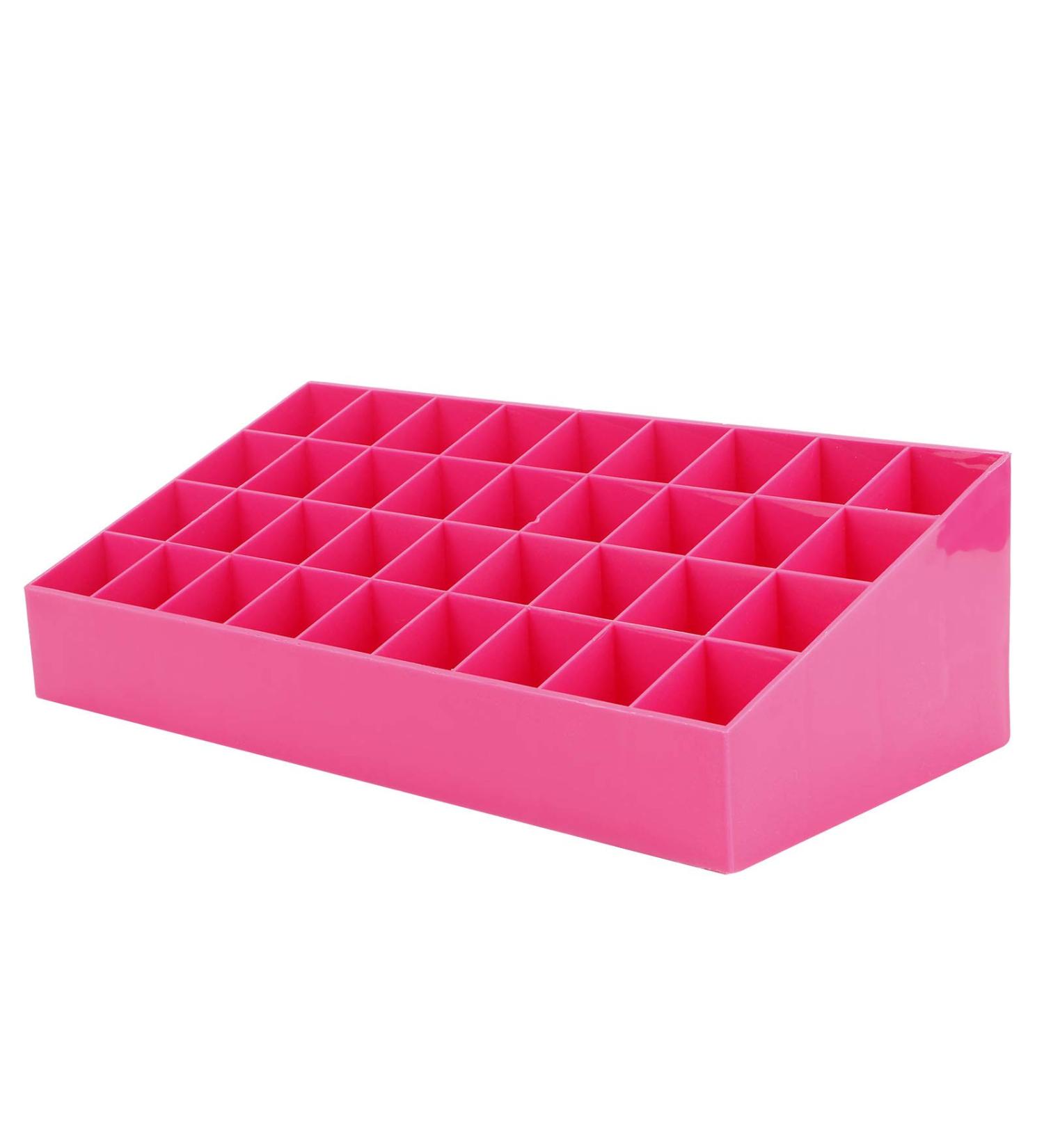 36-Grids Pink Lipstick Rack Container | Makeup Storage Box for Desktop | Optimized Lipstick Organizer - Buy Online on GoSupps.com