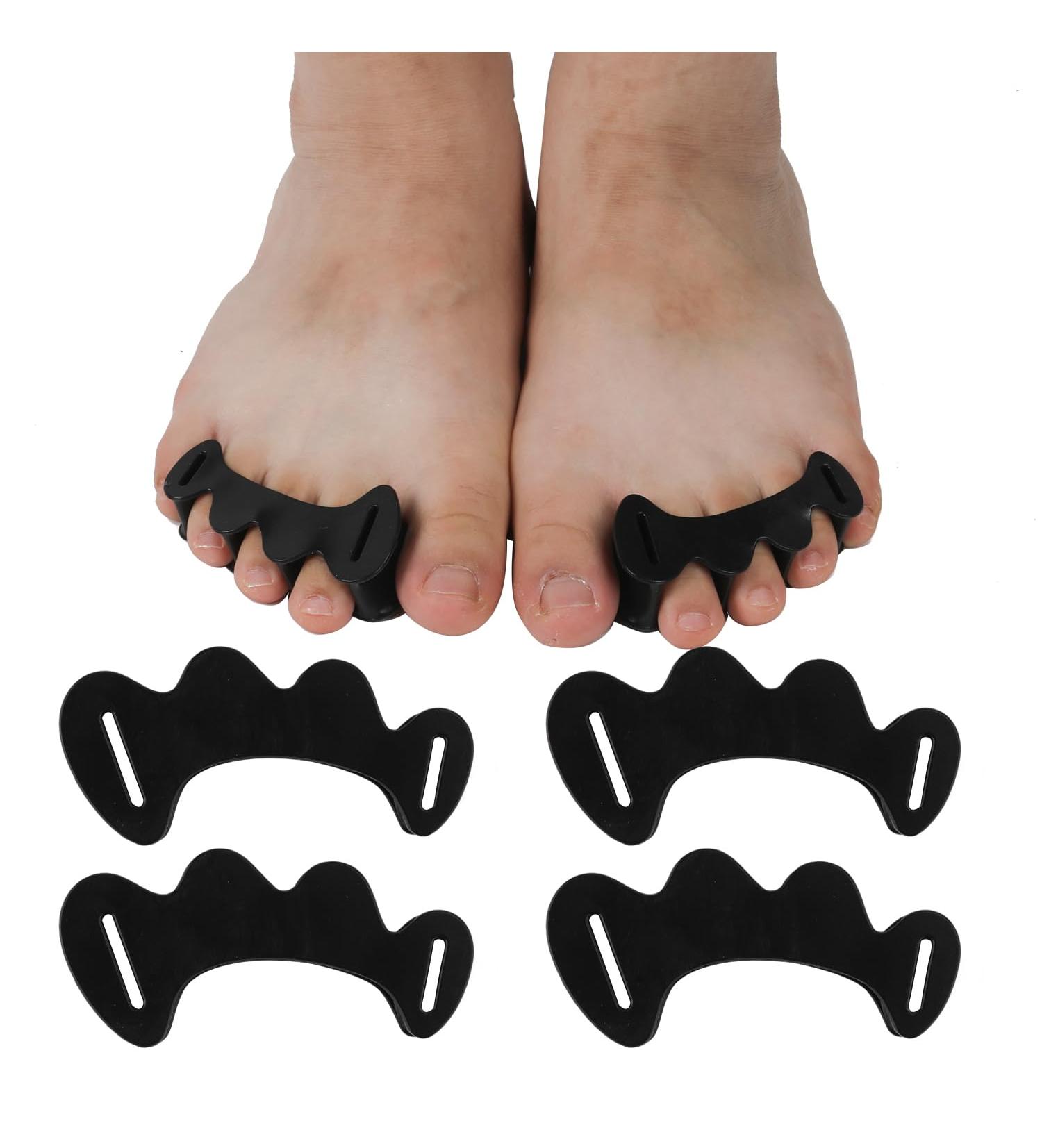 Adjustable Silicone Toe Spacers for Hammer Toes - 2 Pairs - Toe Straighteners for Women Men - Black M - Buy Online on GoSupps.com
