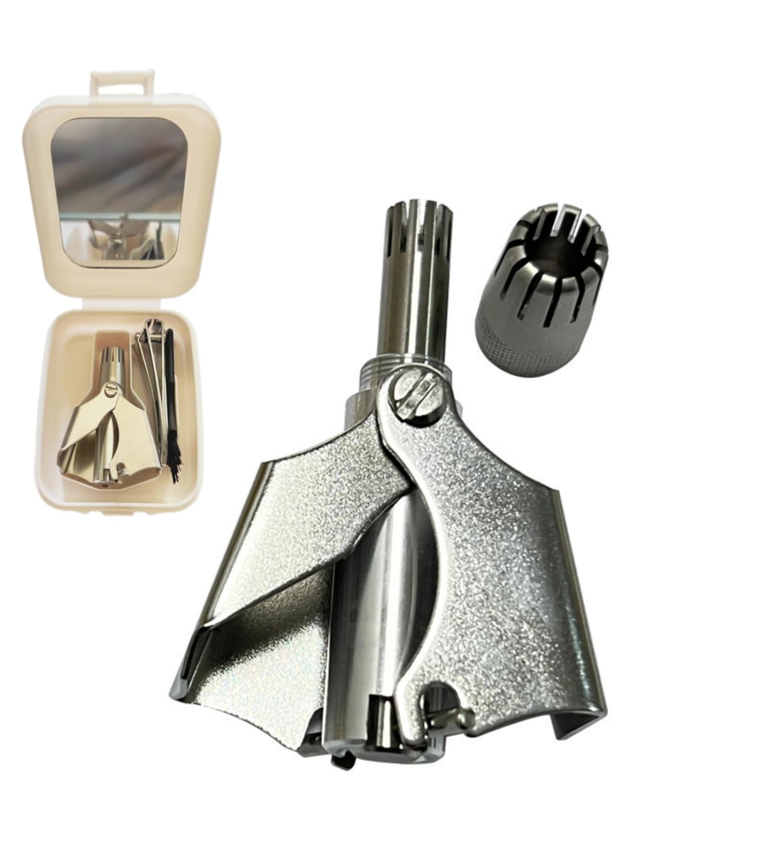 Manual Ear & Nose Hair Trimmer for Men & Women | Battery-Free Waterproof Portable Design | 12 Sharp Blades + Bonus Nail Clippers - Buy Online on GoSupps.com