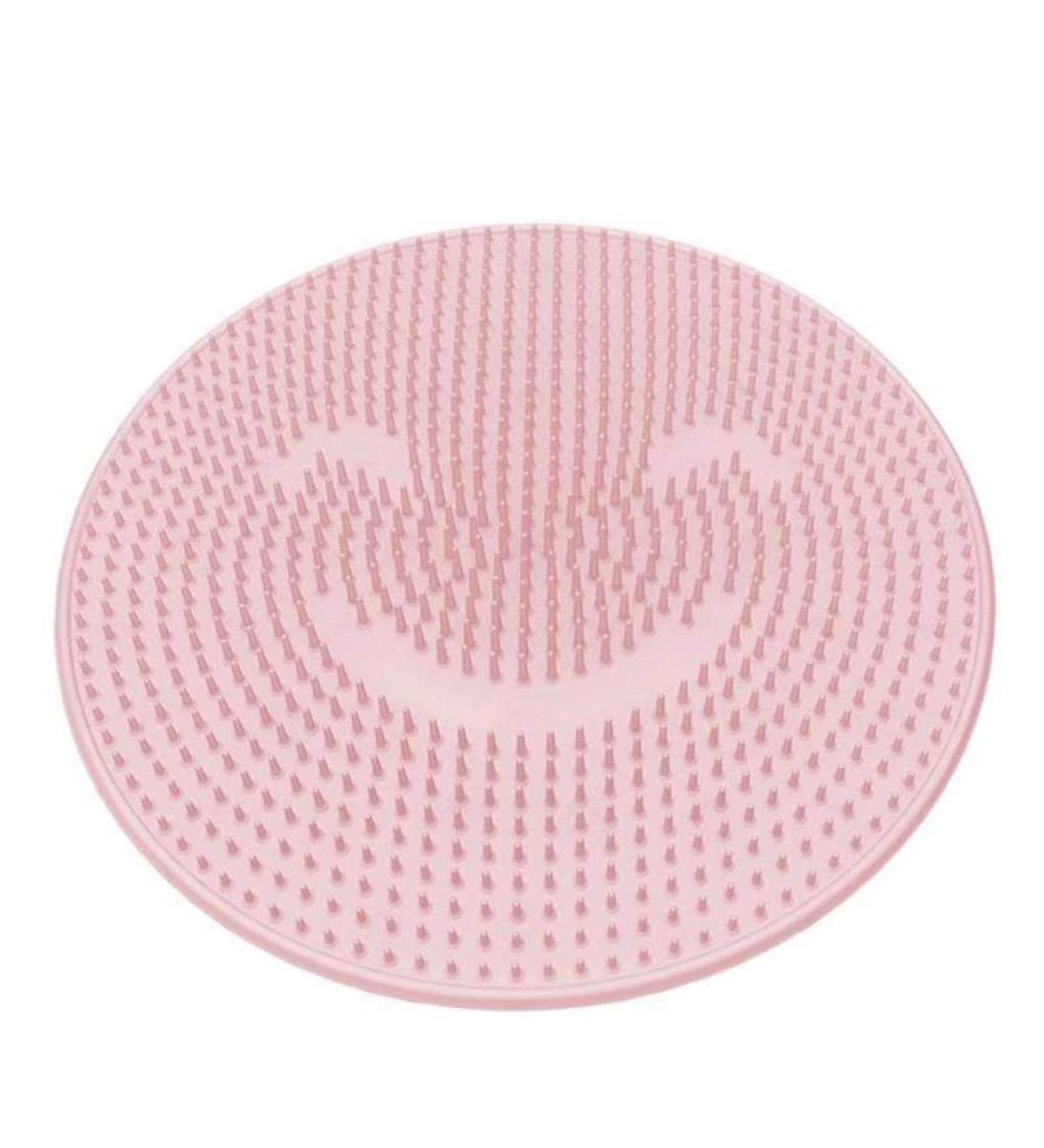 Shower Foot Scrubber Silicone Bath Massage Mat | Non-Slip Exfoliating Dead Skin Foot Cleaner | 10 Inch Pink Shower Foot Brush Pad - Buy Online on GoSupps.com