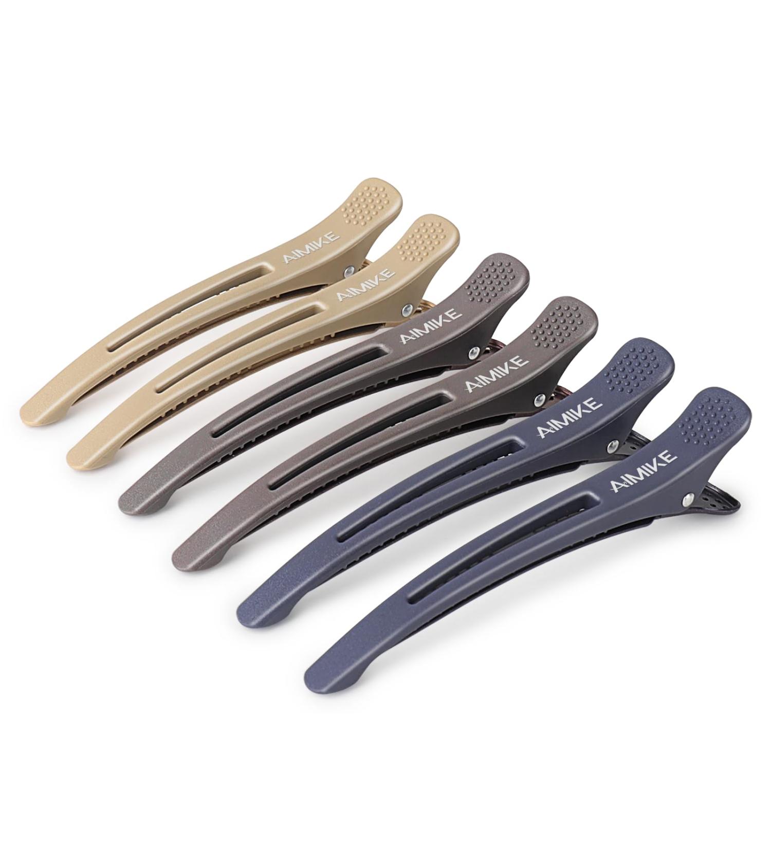 Shop Aimike 6 Hair Clips - No Trace Silicone Tape Hairdresser Clips for Thick & Thin Hair - Ideal for Styling & Cutting - Buy Online on GoSupps.com