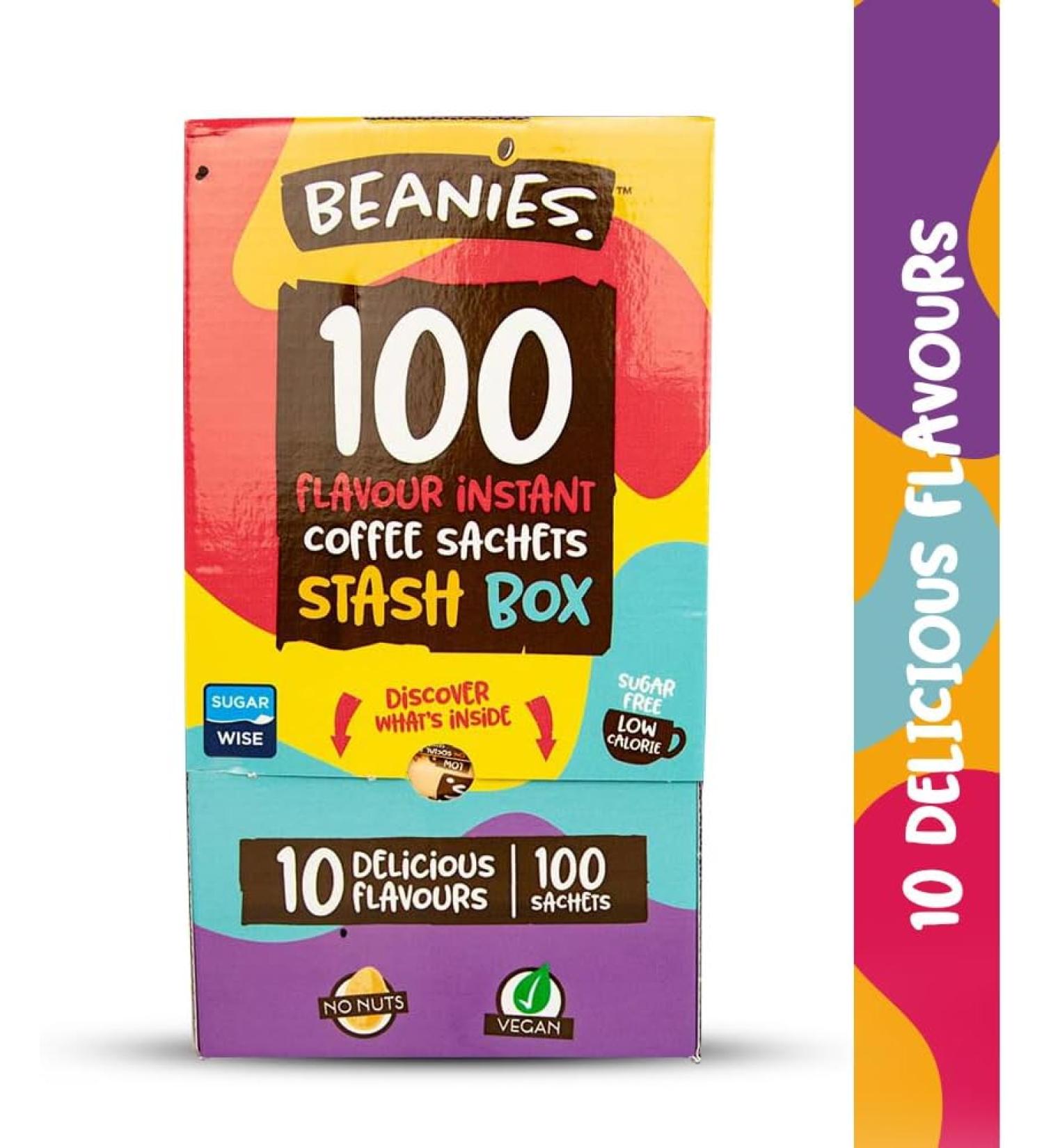 Beanies Flavoured Coffee Sticks - 100 Sticks in a Box | Delicious Coffee on the Go - Buy Online on GoSupps.com