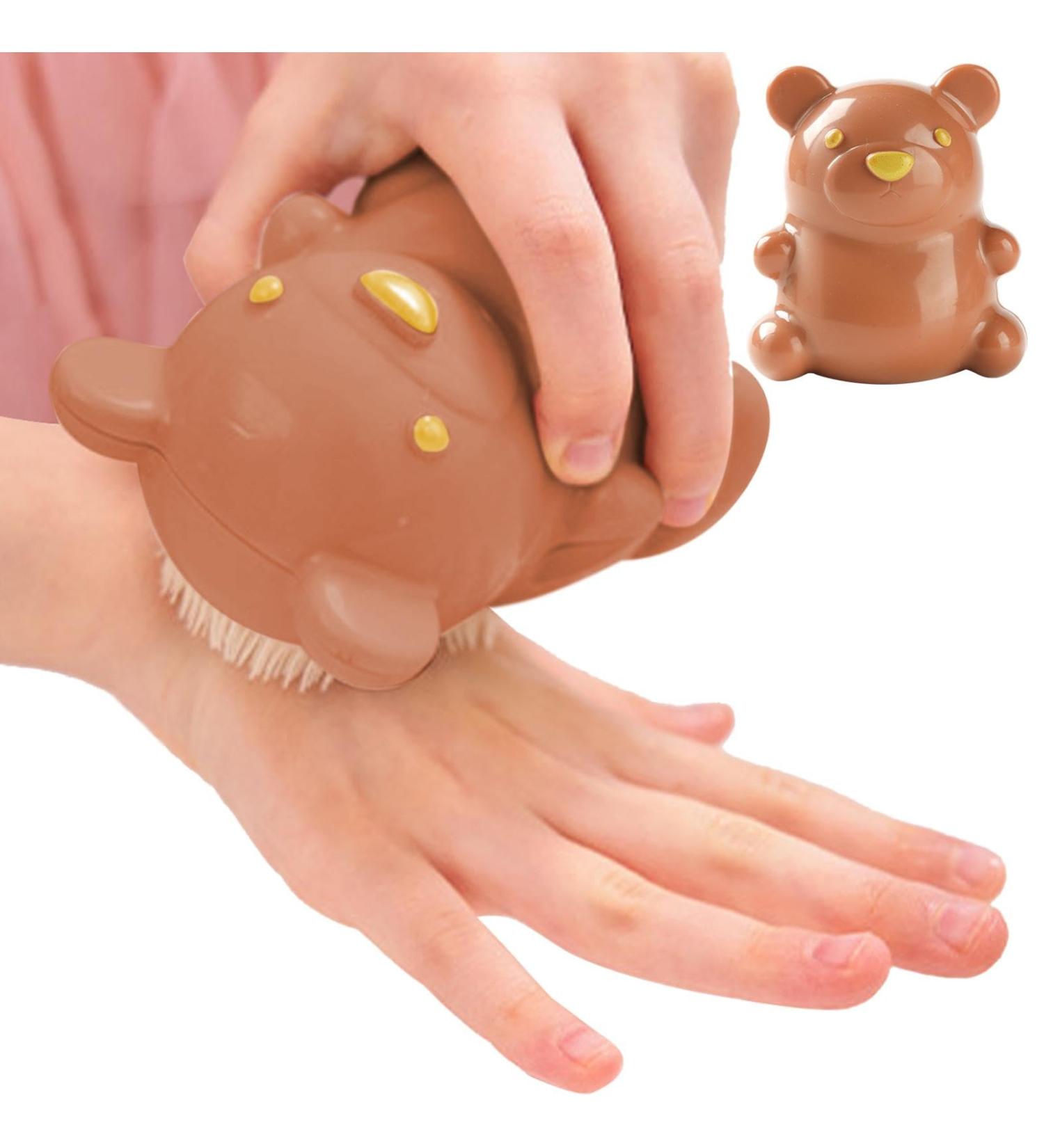 Kids Nail Brush Scrubbing Cleaning Washing Brushes Easy To Grip Soft Bristles Bear Nail Brush For Nails And Toes Children Brown - Buy Online on GoSupps.com