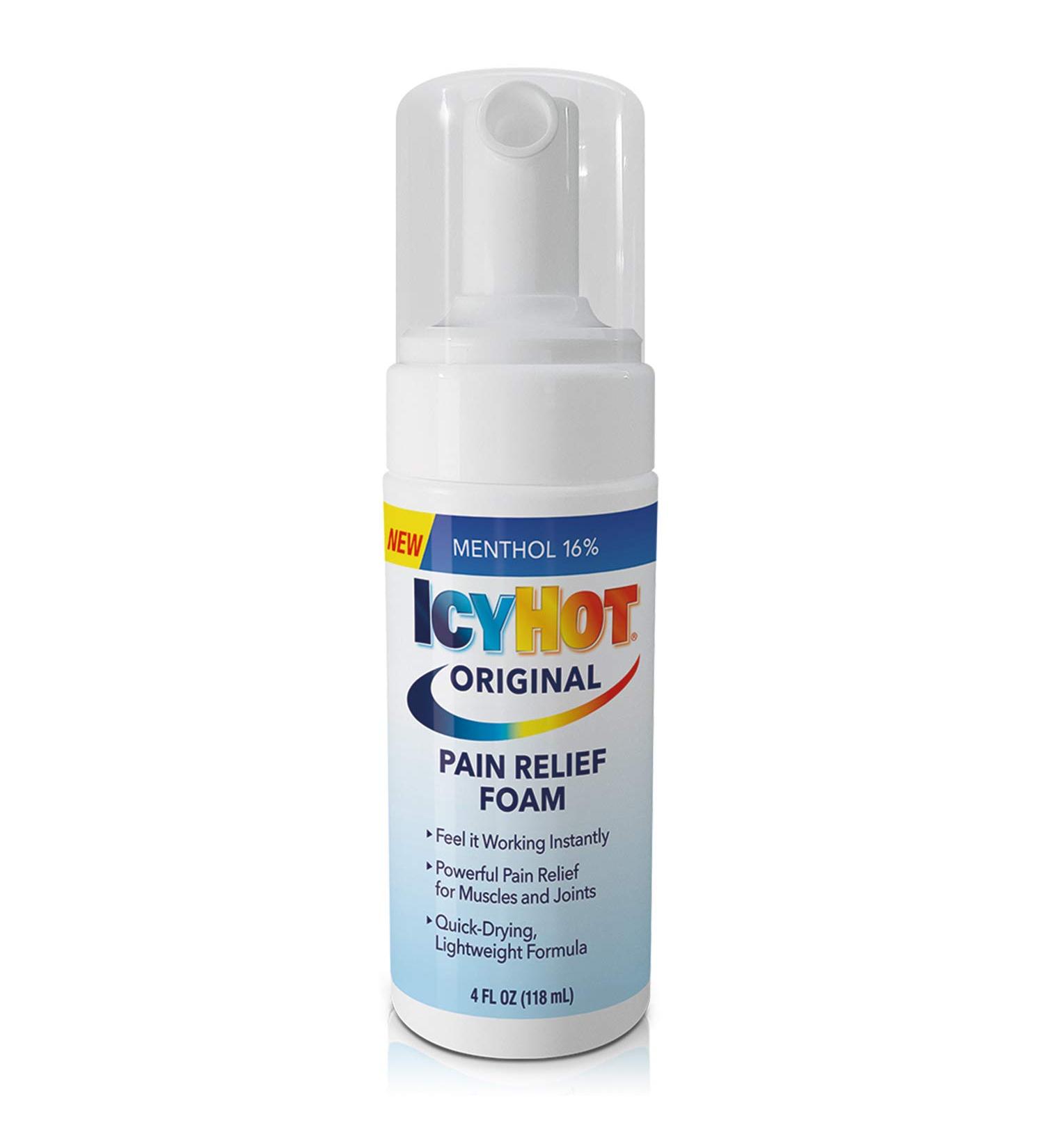 Icy Hot Original Pain Relief Menthol Foam 4 Fl Oz - Fast-Acting & Quick-Drying - Buy Online on GoSupps.com