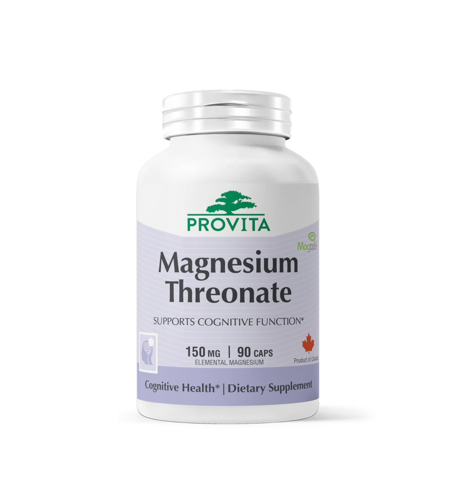 Provita Magnesium L-Threonate Supplement | Cognitive Support & Brain Electrolyte Balance | High Absorption Magnesium for Memory Focus & Brain Health | Vegan Capsules | 50mg Elemental Magnesium - Buy Online on GoSupps.com