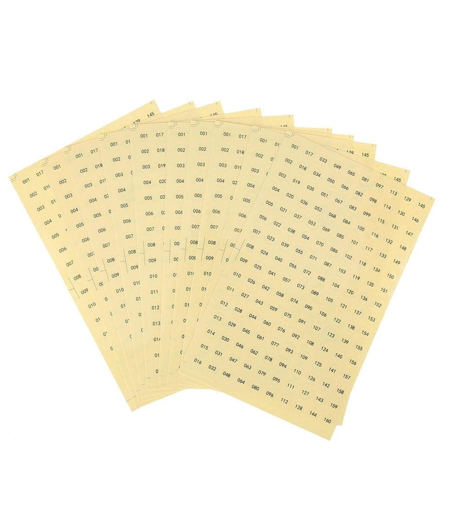 Waterproof Self-Adhesive Round Number Stickers (001-160) for Gel Polish Color Markings - International Shipping Available - Buy Online on GoSupps.com