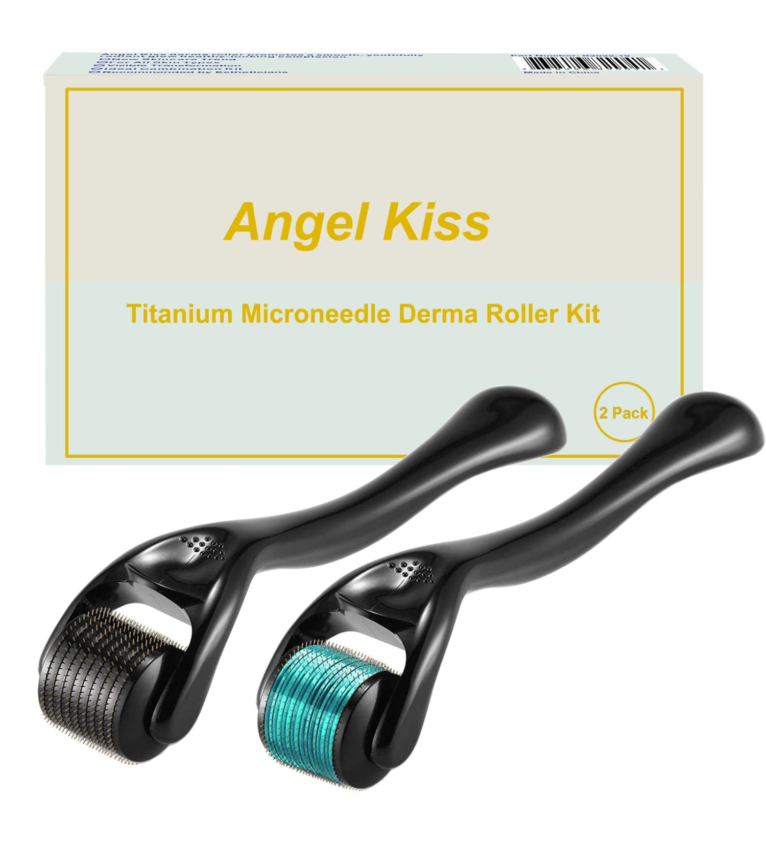 Derma Roller 0.5 & 1.0 Microneedling Set for Face, Body, Hair, and Beard Growth 540 Titanium Micro Needles Roller Kit for Home Use with Storage Case Cosmetic Beauty Instrument 2 Pack - Buy Online on GoSupps.com