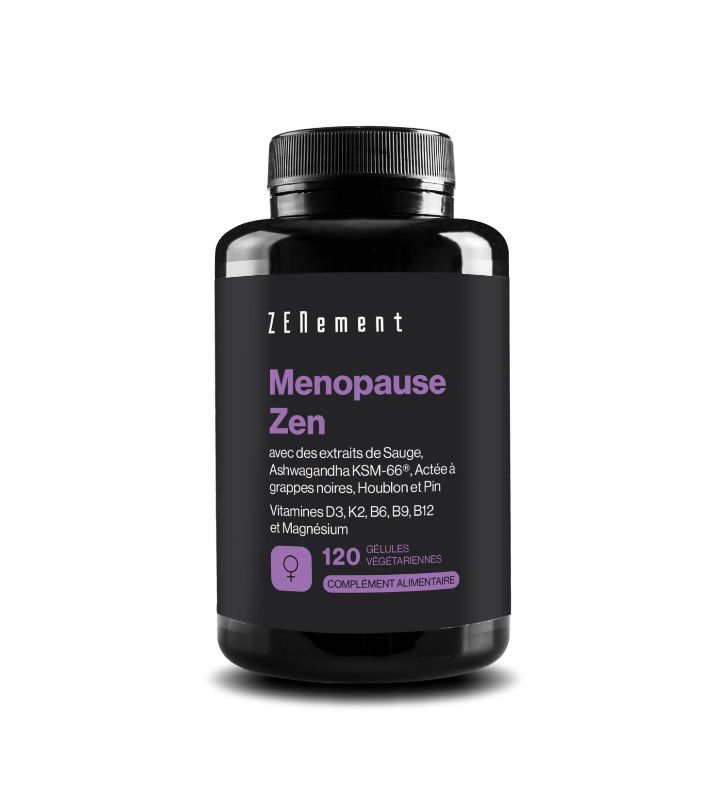 Formule M nopause Jour & Nuit 11 Ingr dients Actifs : Sauge Ashwagandha KSM-66 Houblon Pin Act e Grappes Noires Vitamines D3 K2 B6 B9 B12 et Magn sium 120 G lules Sans Soja Menopause Zen - Buy Online on GoSupps.com