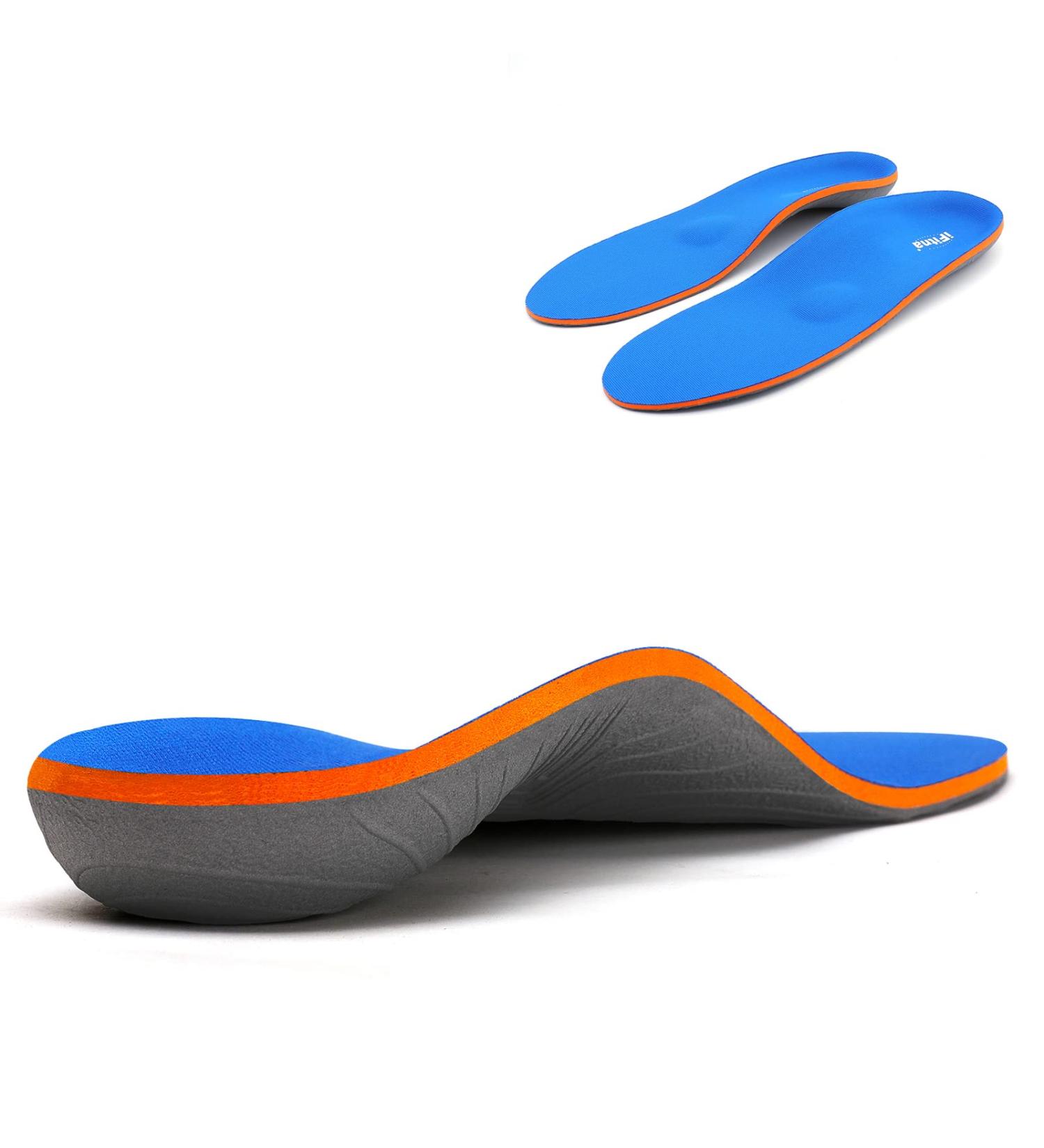 Full Length Metatarsal Arch Support Insoles for Flat Feet & Plantar Fasciitis - Shock Absorption, Unisex, UK-8 (Size 10.63 Blue) - Buy Online on GoSupps.com