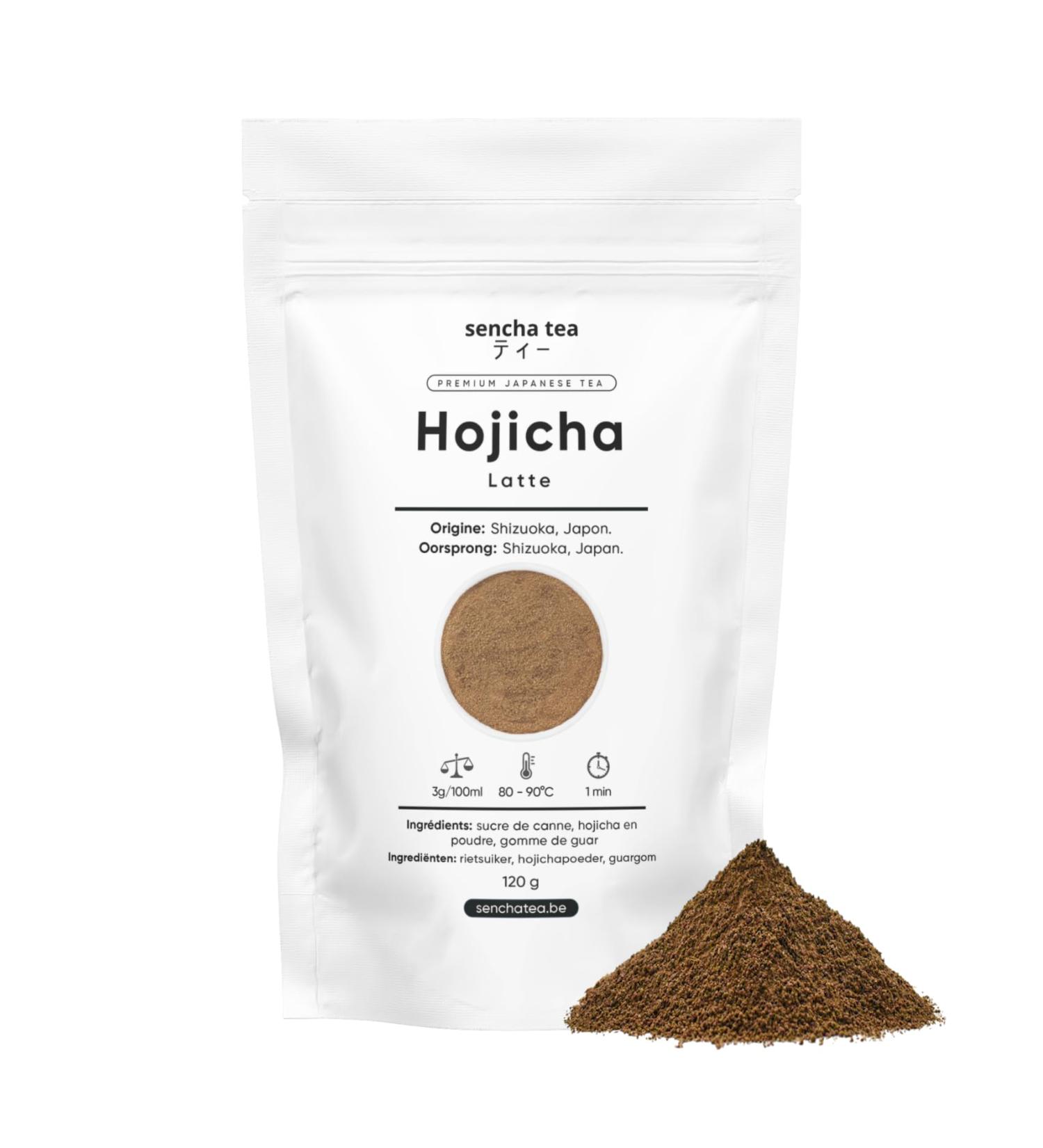  Sencha Tea Hojicha Latte Japanese Roasted Tea Powder and Cane Sugar | Ideal for Hot & Iced Lattes | JAS Certified | 120g in Resealable - Buy Online on GoSupps.com