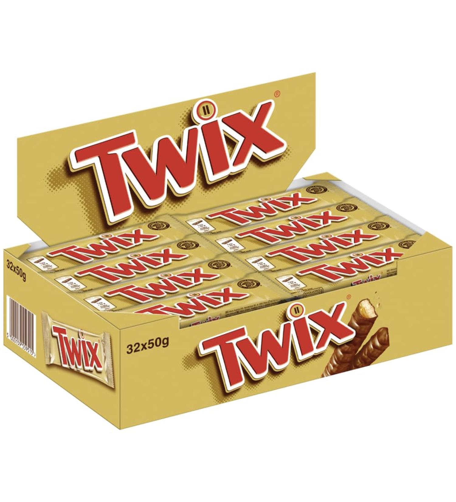  Twix TWIX Chocolate Bars (32 x 50 g) - Delicious Caramel Crunchy Cookie and Milk Chocolate Delight - Snack on the go! - Buy Online on GoSupps.com