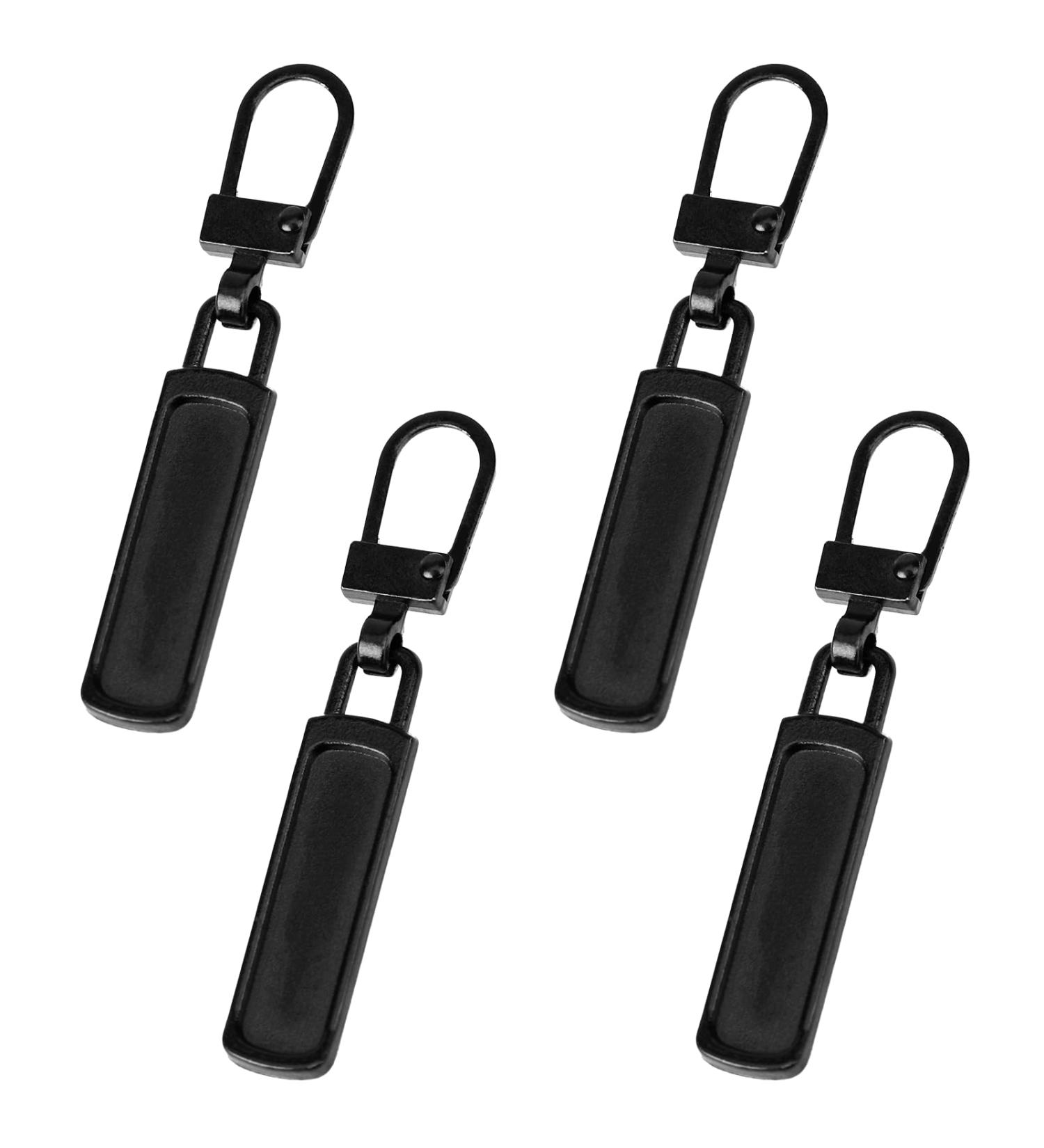 4-Piece Universal Metal Zipper Pulls - Replacement Parts for Jeans Jackets Suitcases & More (Black) - Buy Online on GoSupps.com