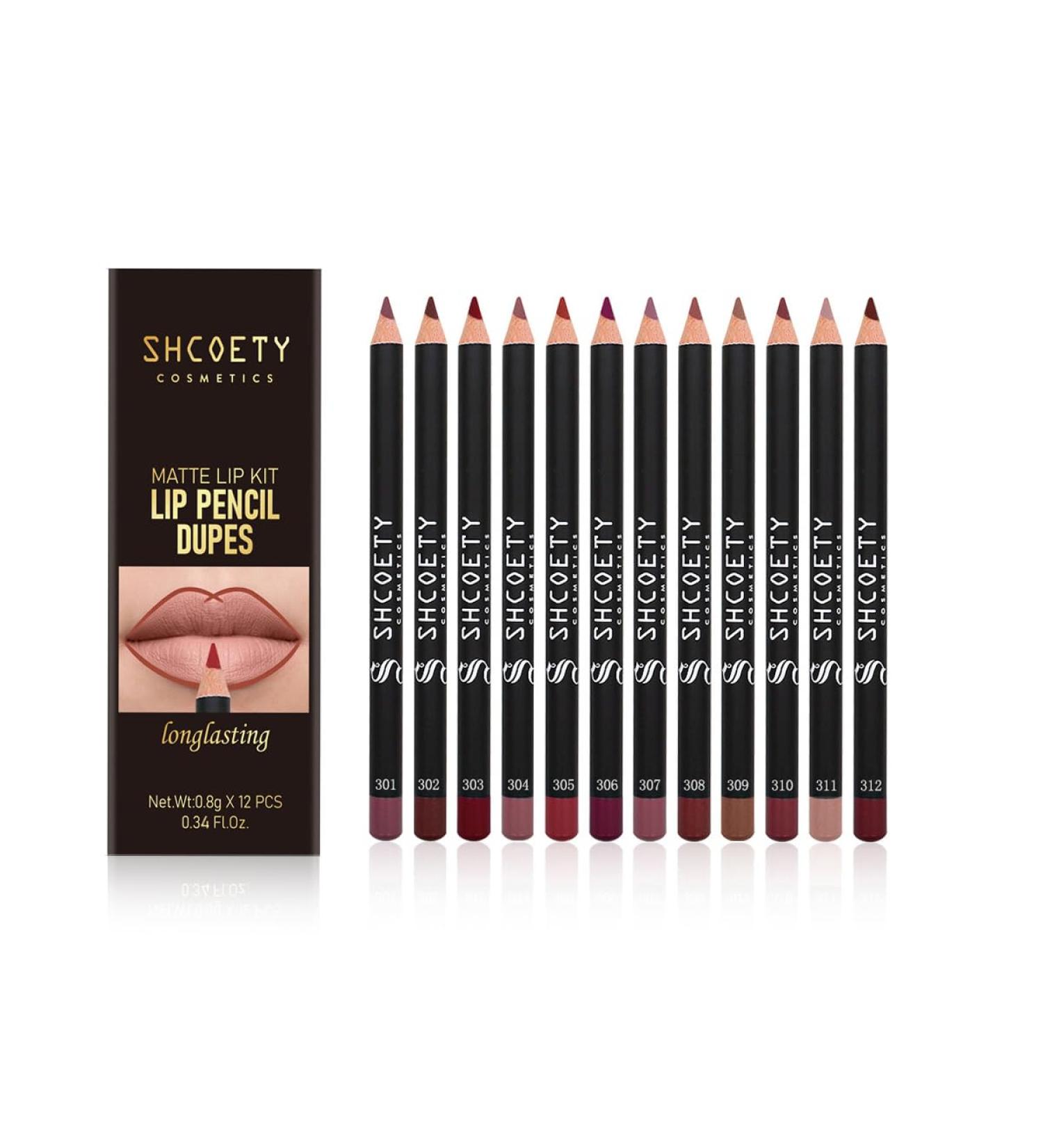 12 Color Matte Lip Liner Set - Long Lasting Waterproof Lip Pencils for Define & Fill - Premium Nude Lip Makeup - Buy Online on GoSupps.com