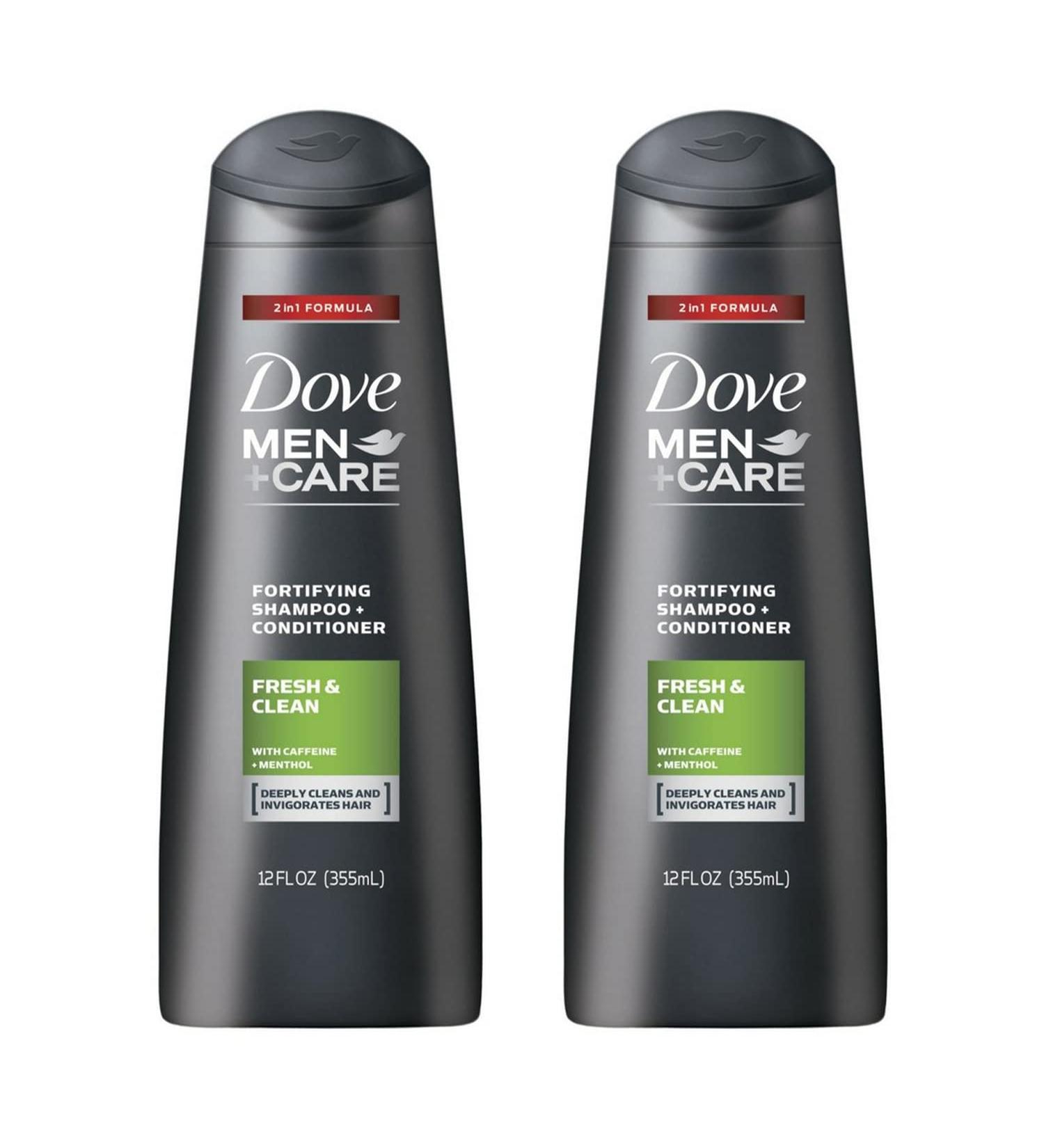 Dove Men+Care 2 in 1 Shampoo and Conditioner 12 Fl Oz - Fresh and Clean (Pack of 2) - Buy Online on GoSupps.com