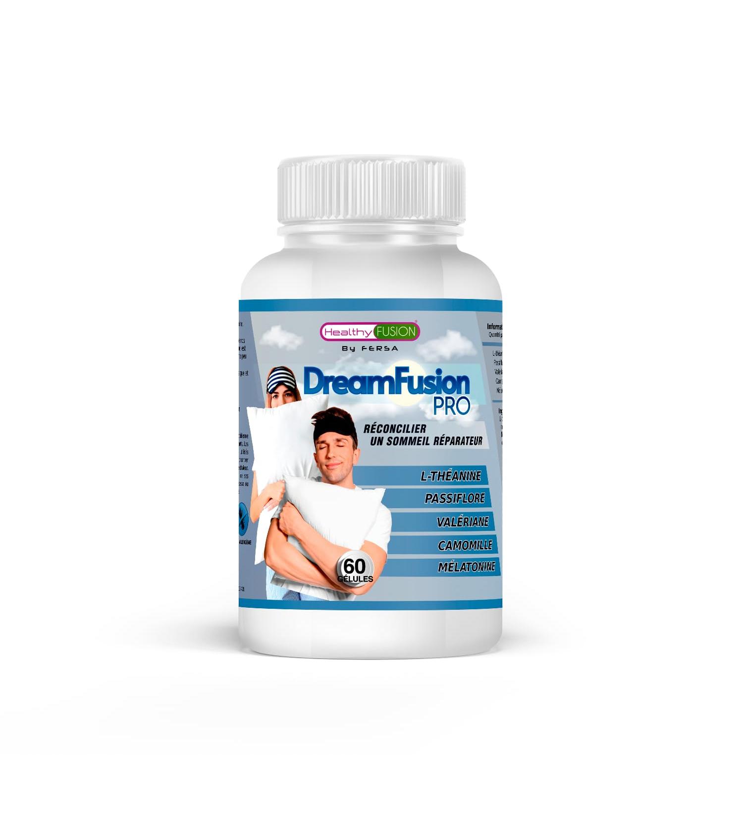 Healthy Fusion Dream Fusion | Sleep Inducer Melatonin + Pure Valerian Passionflower Chamomile and L-Theanine | Restorative Sleep | Effectively Eliminates Insomnia | 60 Caps - Buy Online on GoSupps.com