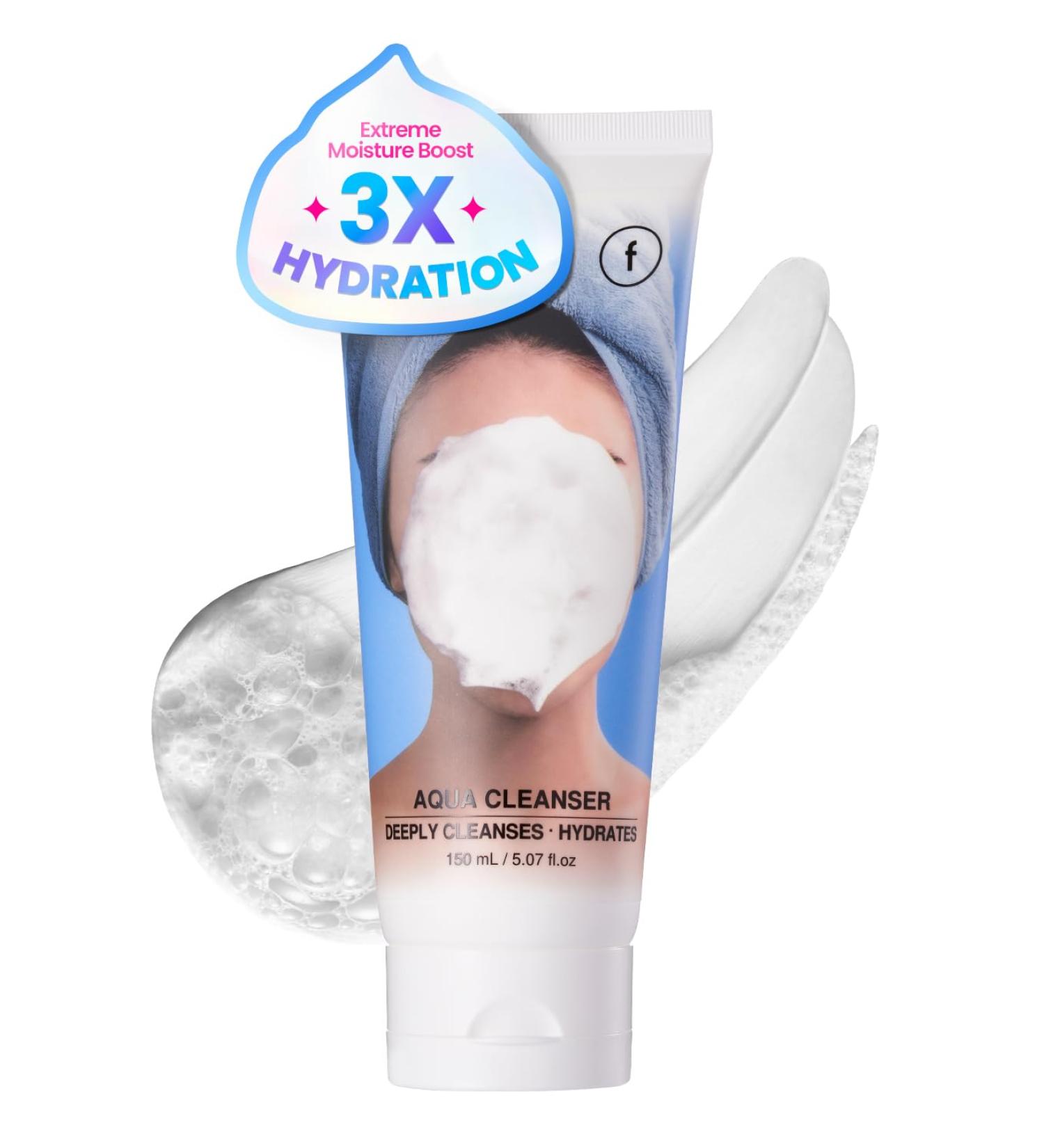 Hydrating Vegan Aqua Cleanser - Gentle Deep Cleansing Face Wash with Hyaluronic Acid & Avocado Oil | Makeup Remover & Skin Barrier Protector 5.07 Fl Oz - Buy Online on GoSupps.com