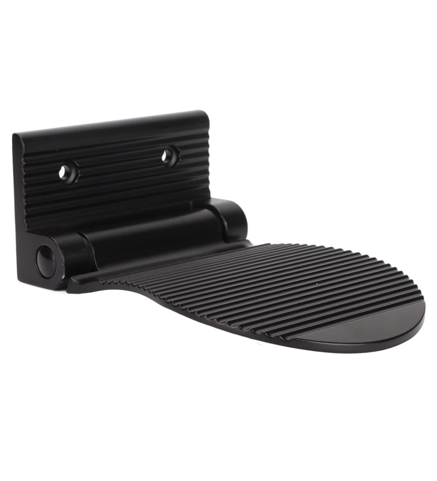 Gernie Shaving Pedestal Foot Stand - Alloy Shoe Shine & Foot Rub Brush Holder (Black) | International Shipping Available - Buy Online on GoSupps.com