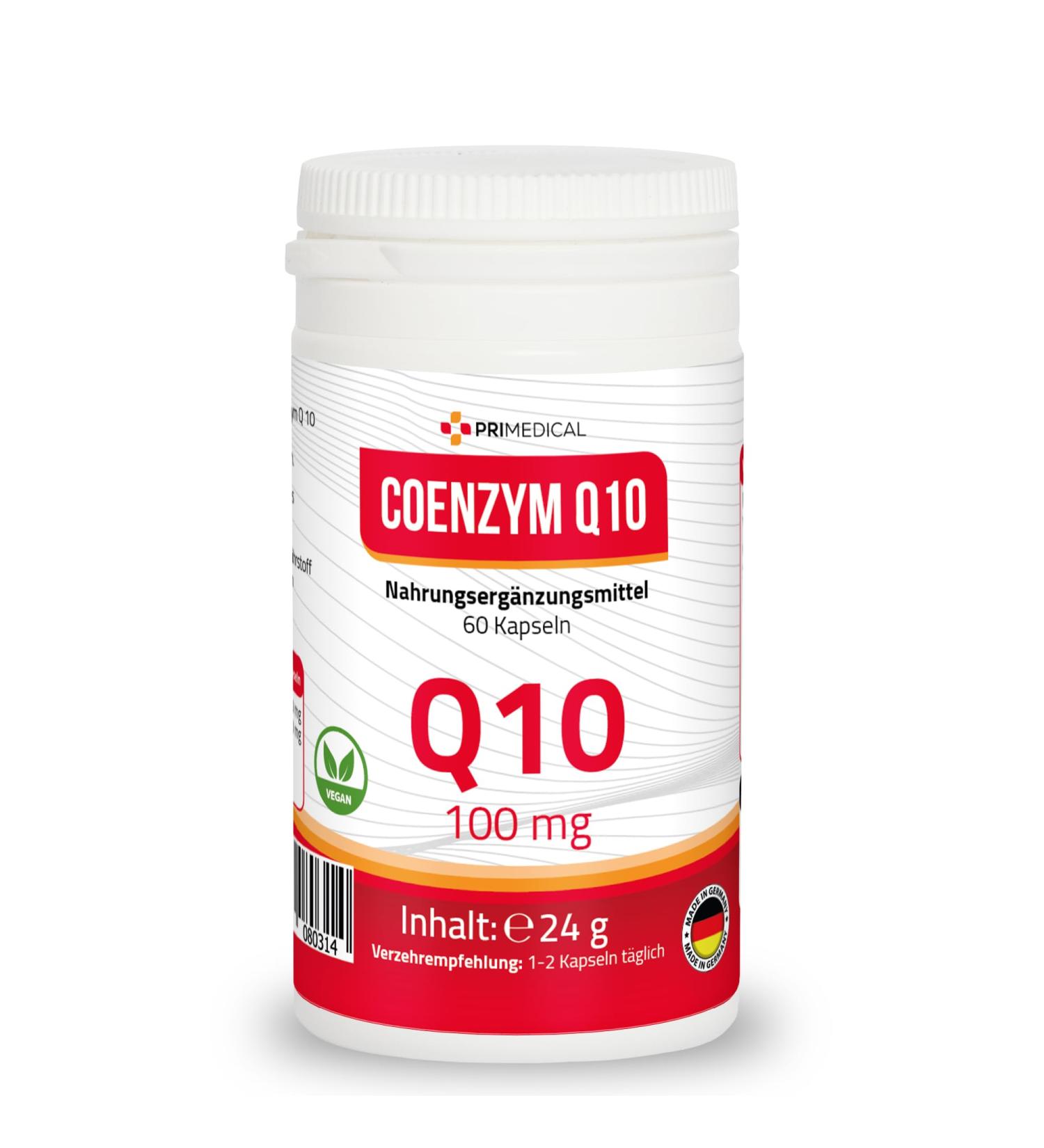 COENZYME Q10 CAPSULES VEGAN 100mg natural coenzyme Q10 per capsule Primedical 1 x 60 capsules