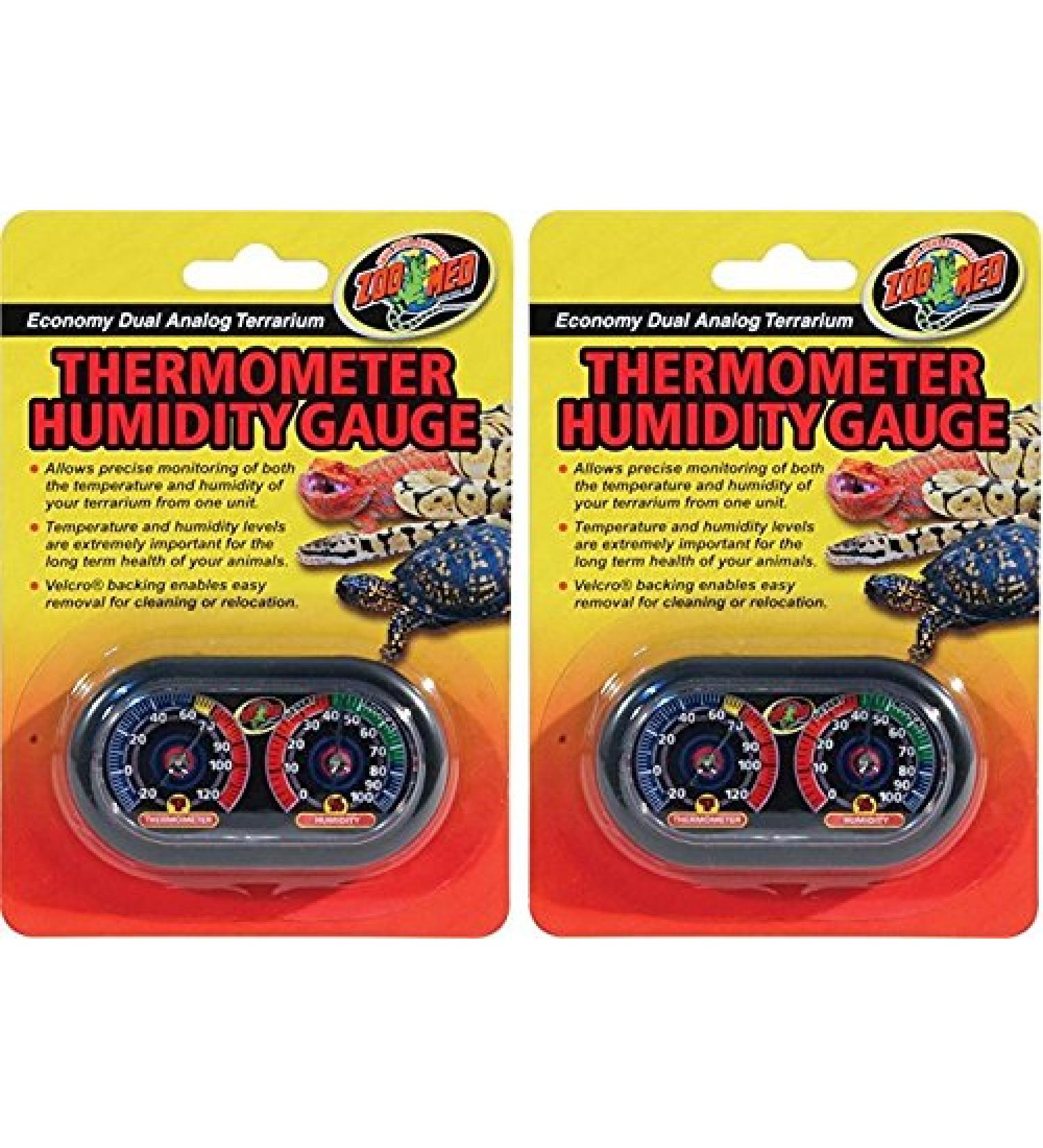 Zoo Med (2 Pack) Economy Analog Dual Thermometer and Humidity Gauge