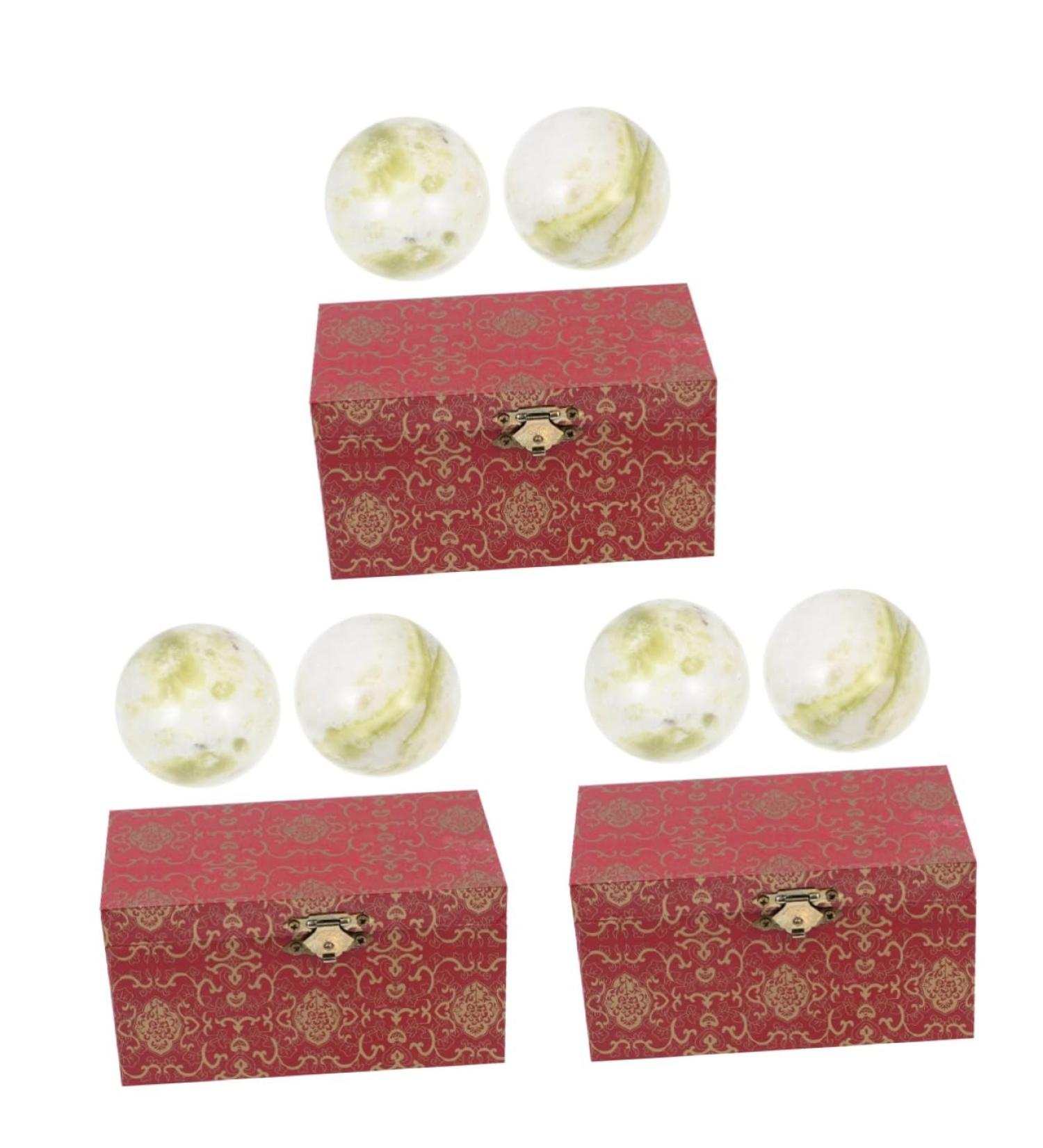 Fomiyes Jade Massage Balls - Acupressure & Meditation Exercise Gifts | Baoding Balls with Bell for Gymnastics & Hand Training - Buy Online on GoSupps.com