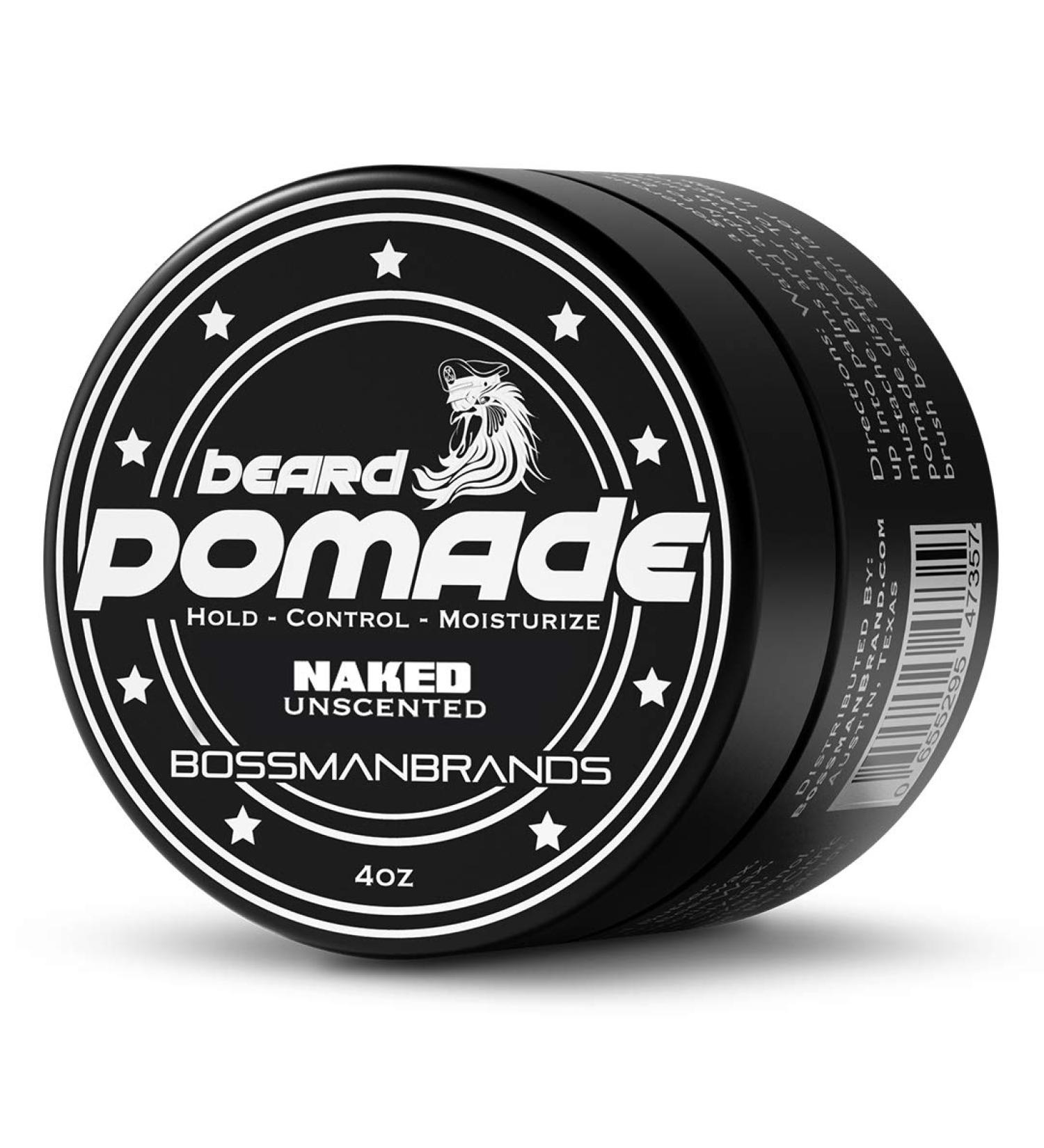 Bossman Hair & Beard Pomade - Moisturizing with Long Hold - Men's Styling Product (Unscented) - Buy Online on GoSupps.com
