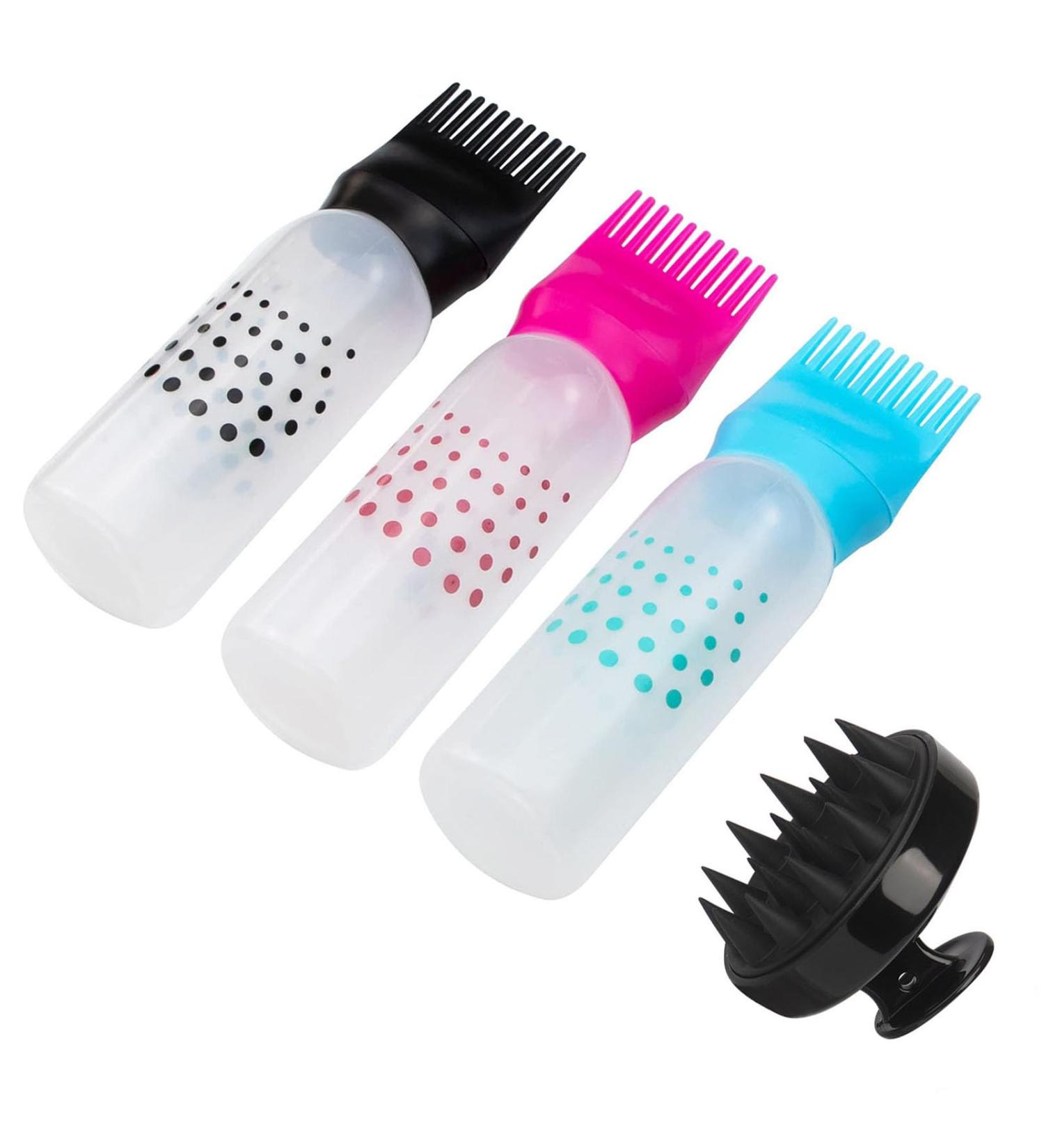 Kaokaohung 3-Piece Hair Care Set: Aarf-Colored Bottle Scalp Massage Brush & 170ml Oil Applicator - Essential Salon Tool - Buy Online on GoSupps.com
