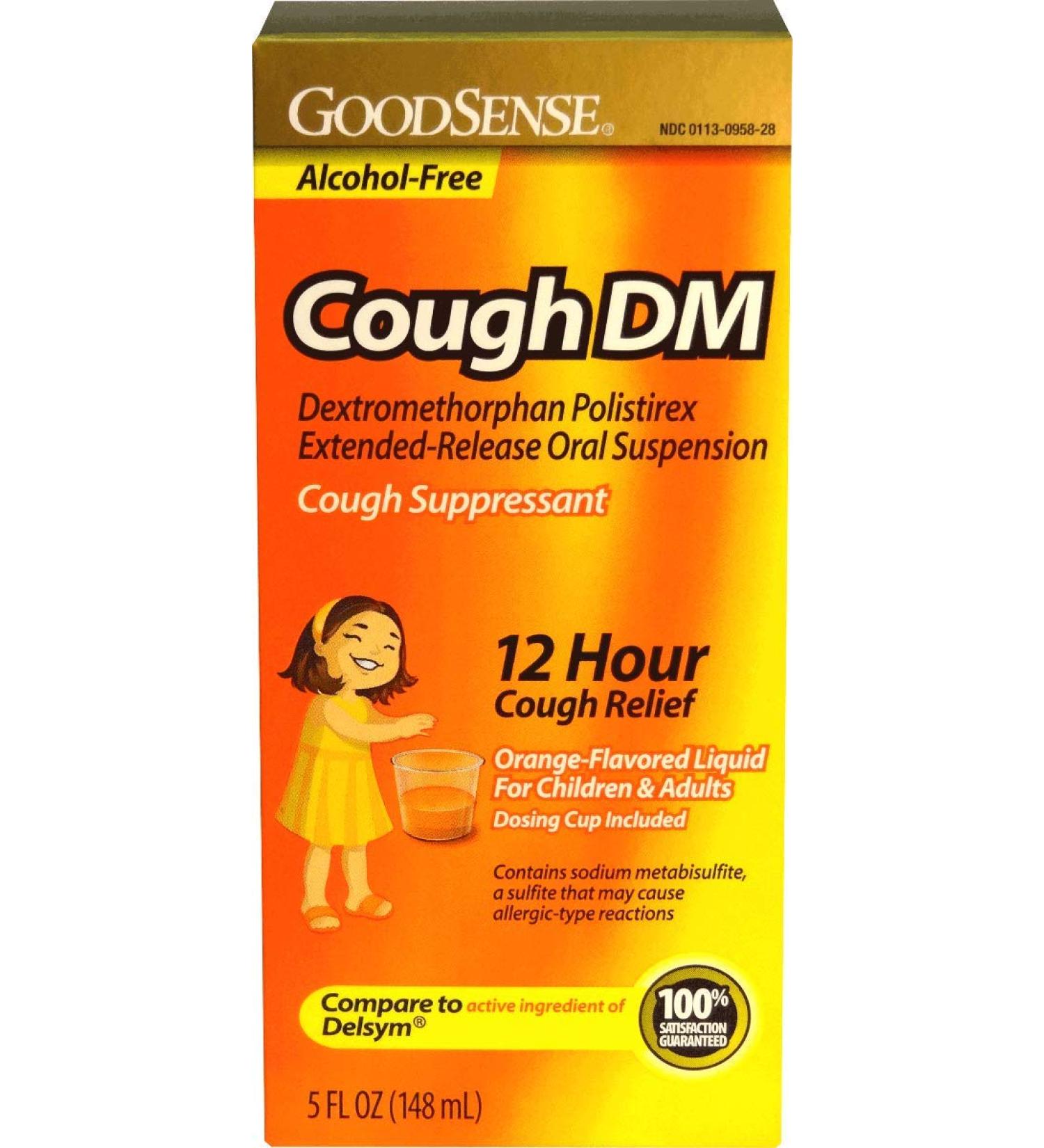GoodSense Cough DM 12 Hour Relief Childrens Orange Alcohol Free 5 oz